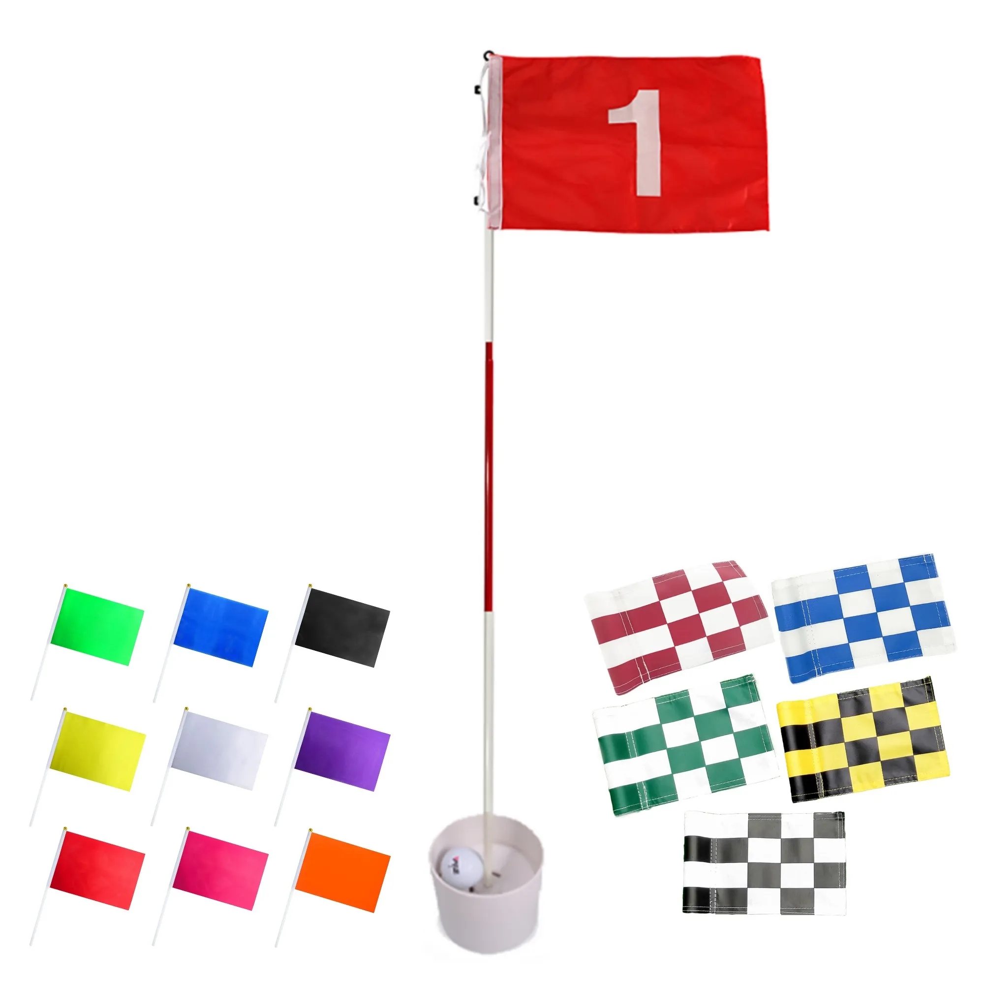 MOQ 20 Set Golf Flagstick 6ft Pin Flag And Cup For Yard 7