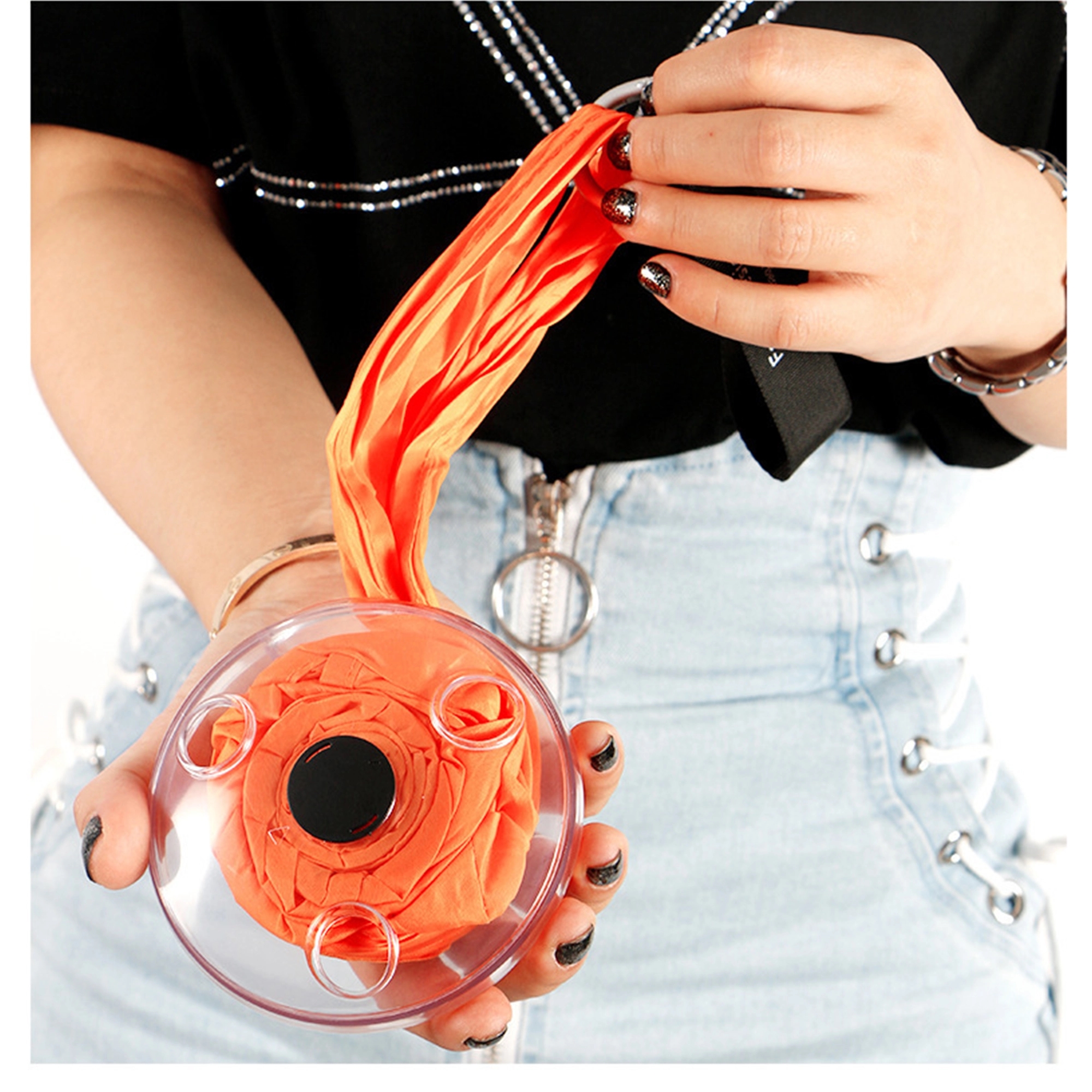 Keychain Reusable Roll up Shopping Bag 10