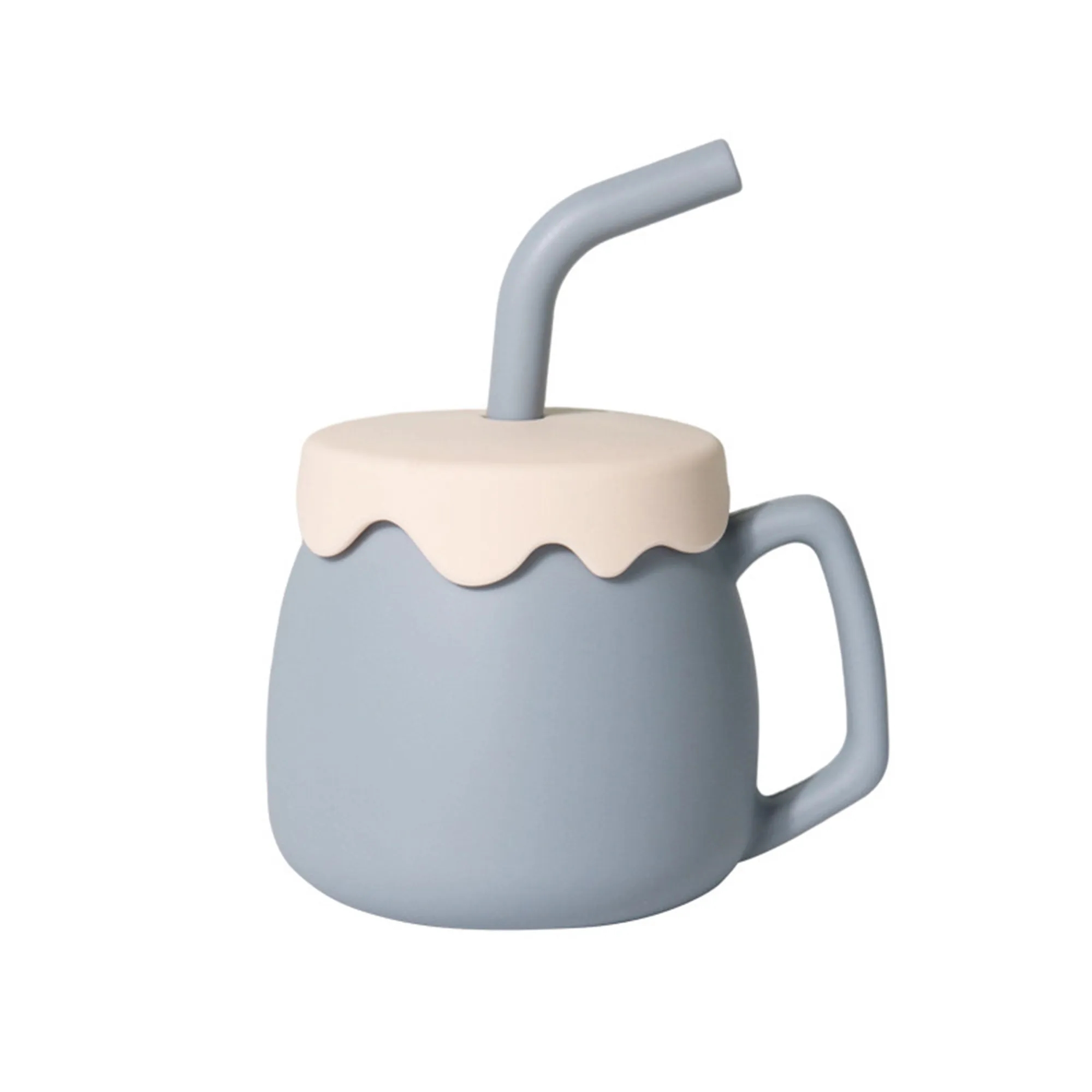 Food Grade Baby Silicone Straw Cup MOQ 20pcs 14