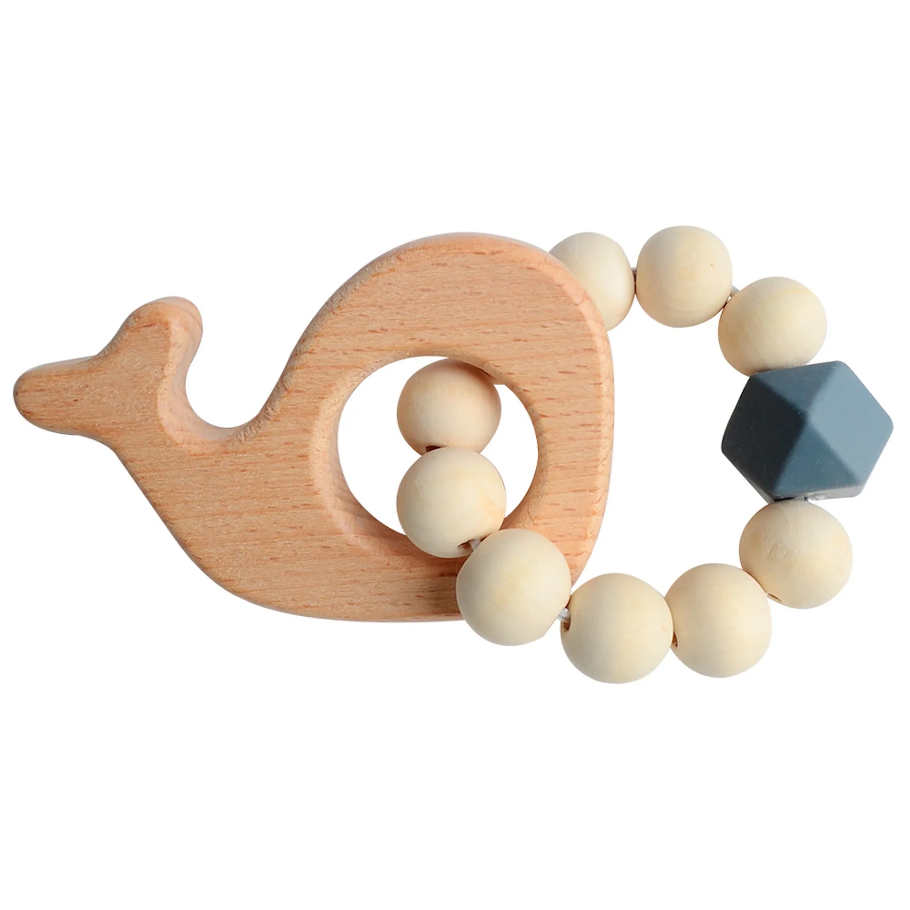 Natural Wood Teething Rattle : 3 M+ 19