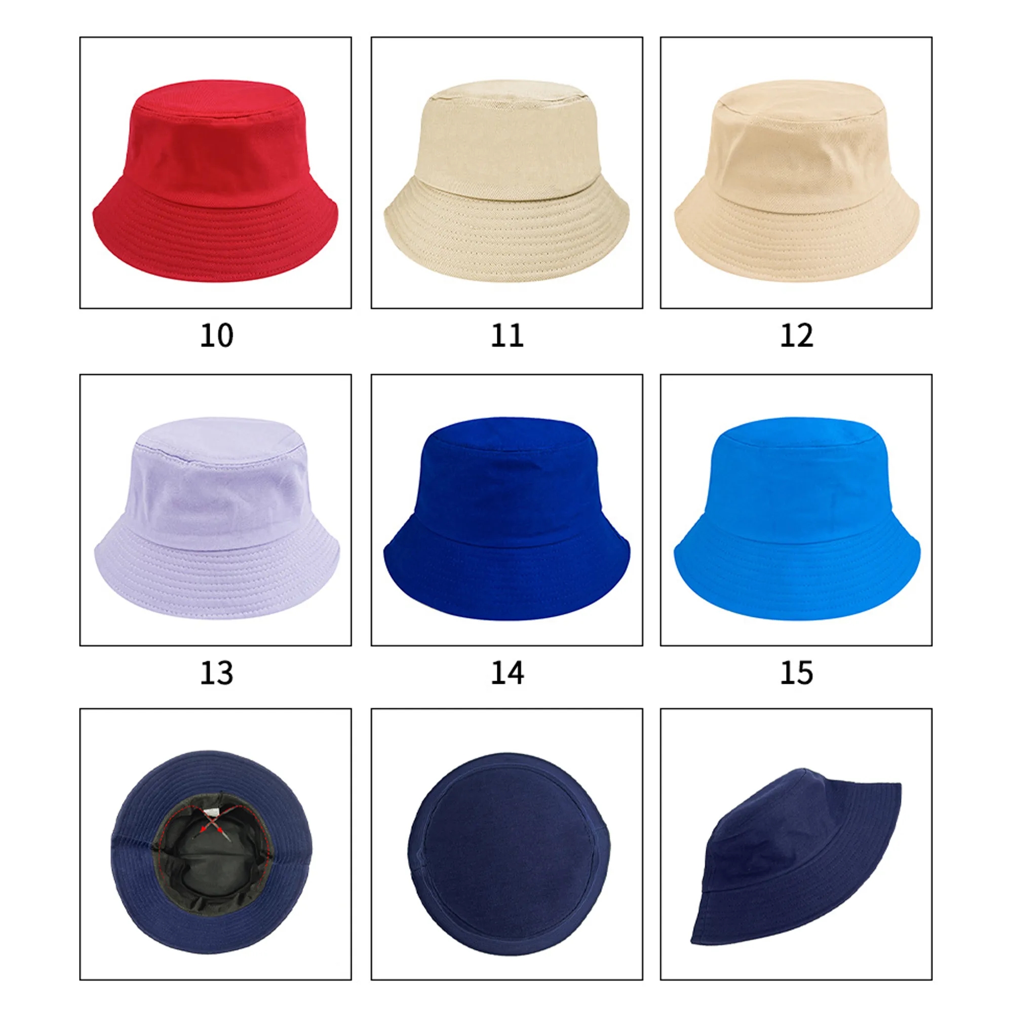Travel Beach Outdoor Sunscreen Fisherman Cap MOQ 50PCS 9