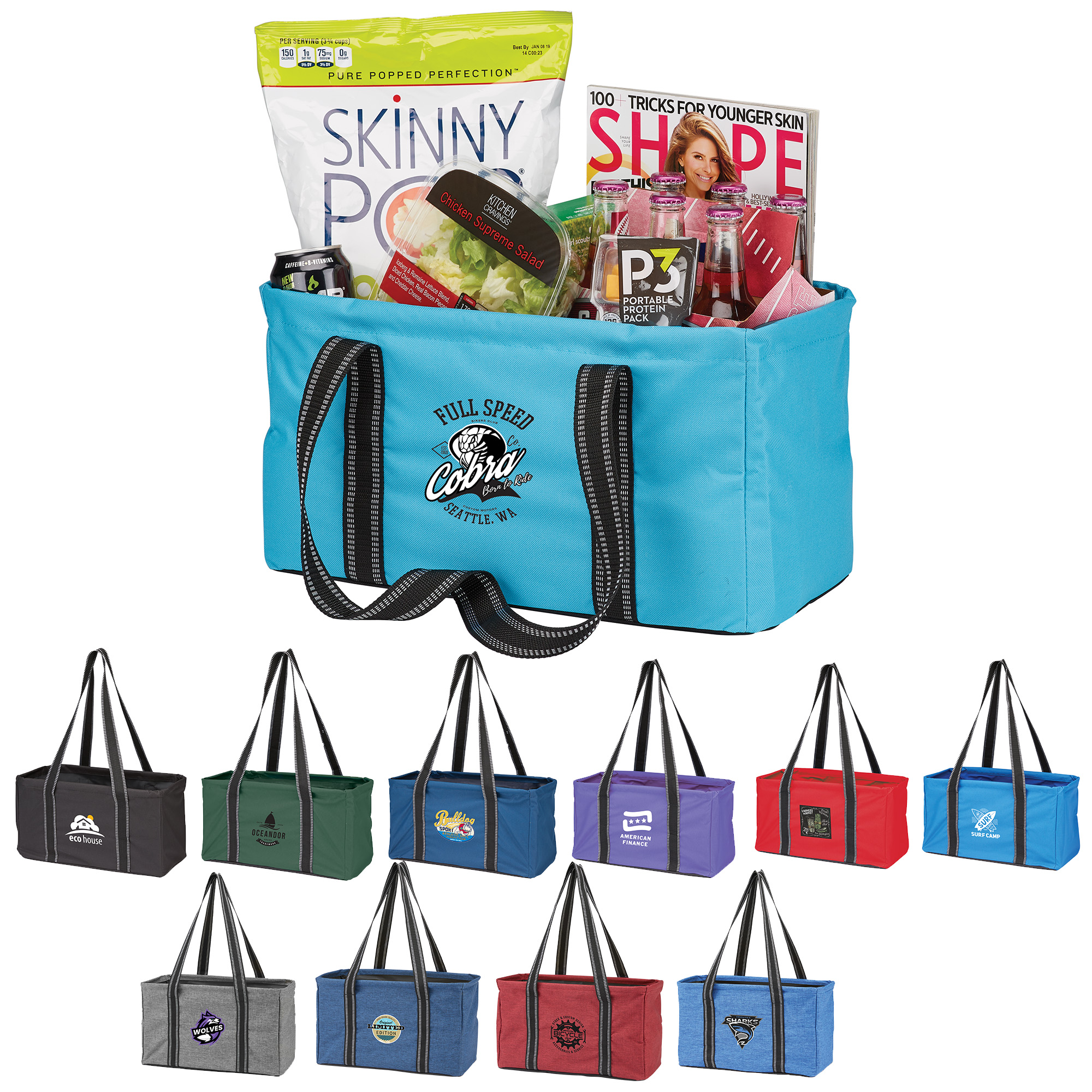 Junior Utility Tote Bag-Shopping-Grocery-Organizer ( 7 Colors)