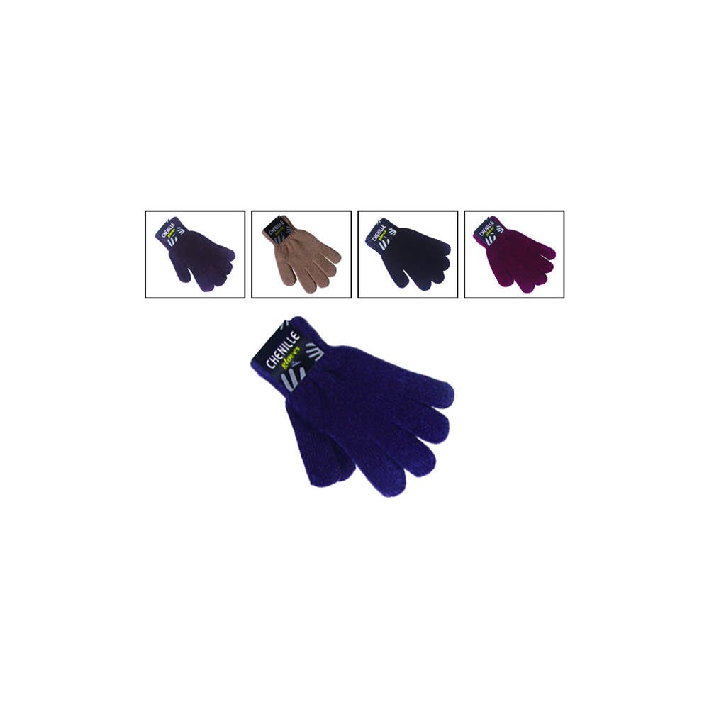 Women's Chenille Gloves Assorted 3
