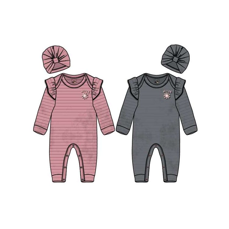 Girls Rib Velour Coveralls with Hat Size 12-24 Months 3