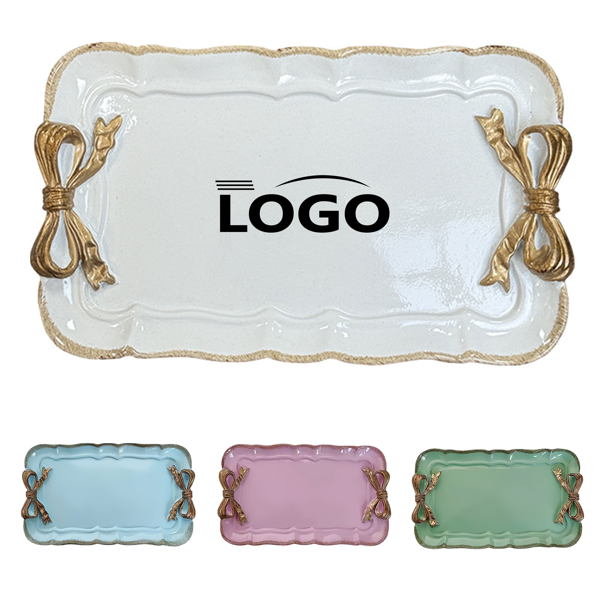 Bow Decorated Resin Jewelry Dish 4