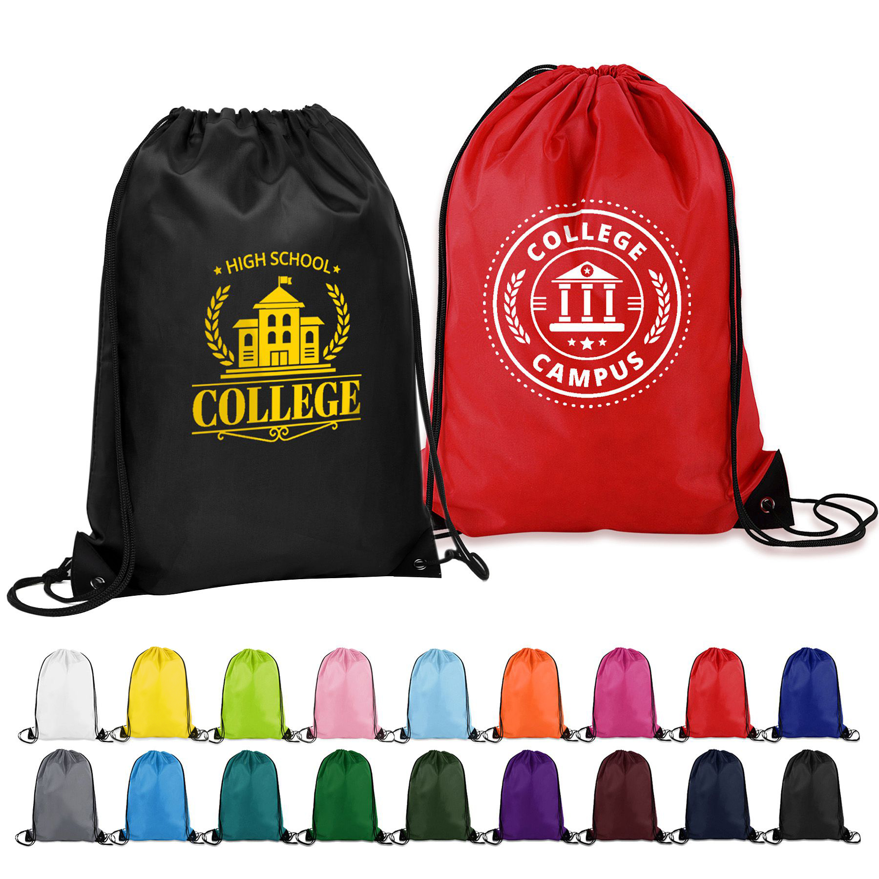 14" X 18" Polyester Drawstring Backpack (Ocean) 26