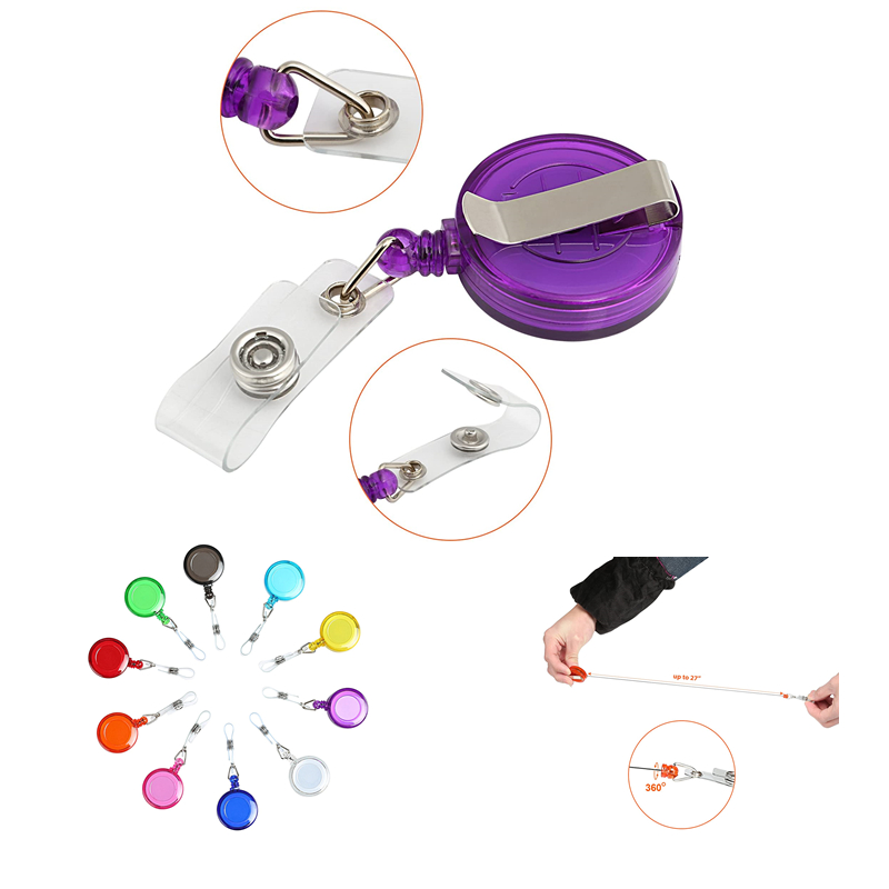 30" Cord Retractable Badge Holder With Clip
