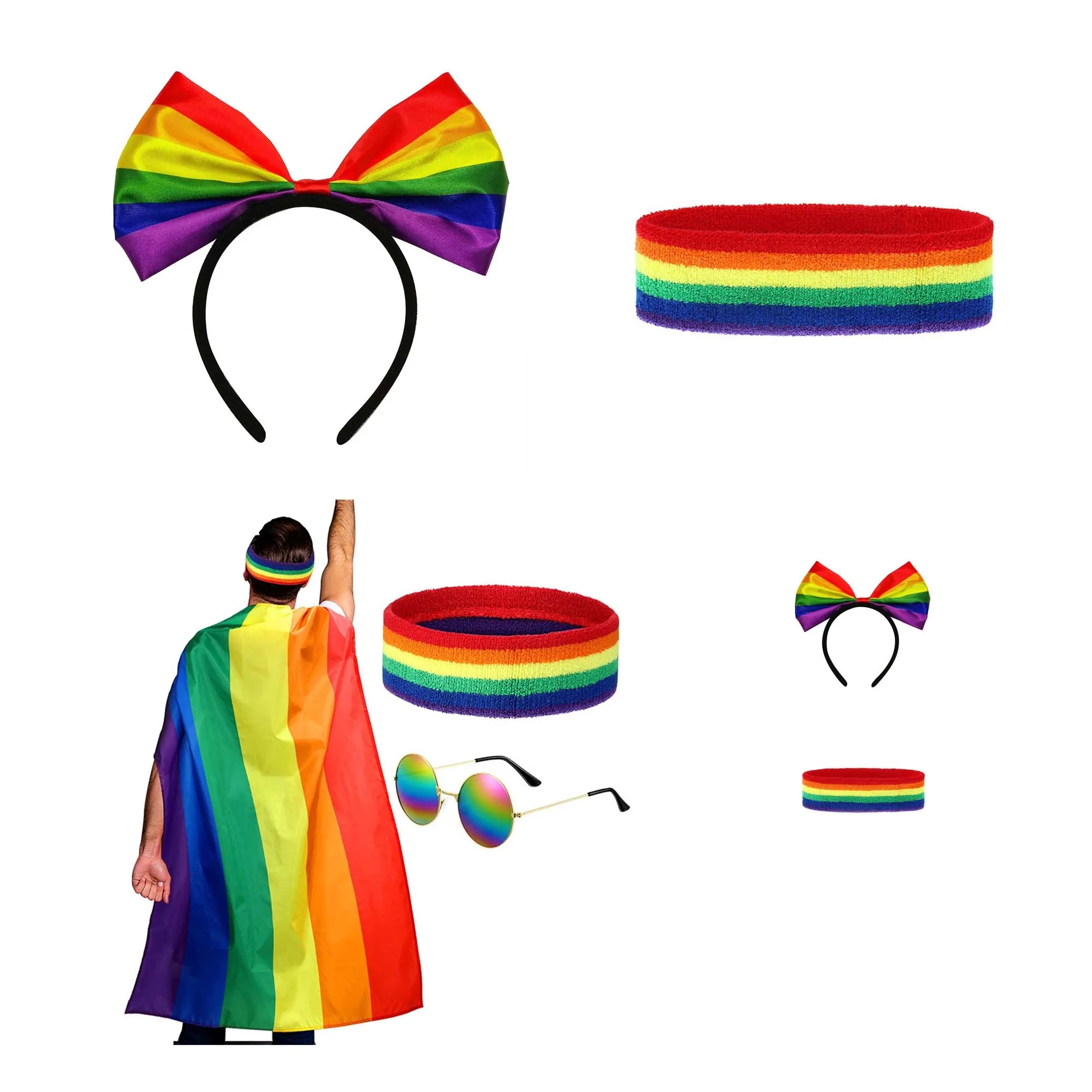 Rainbow Suit With Headpiece, Headband And Cloak 7
