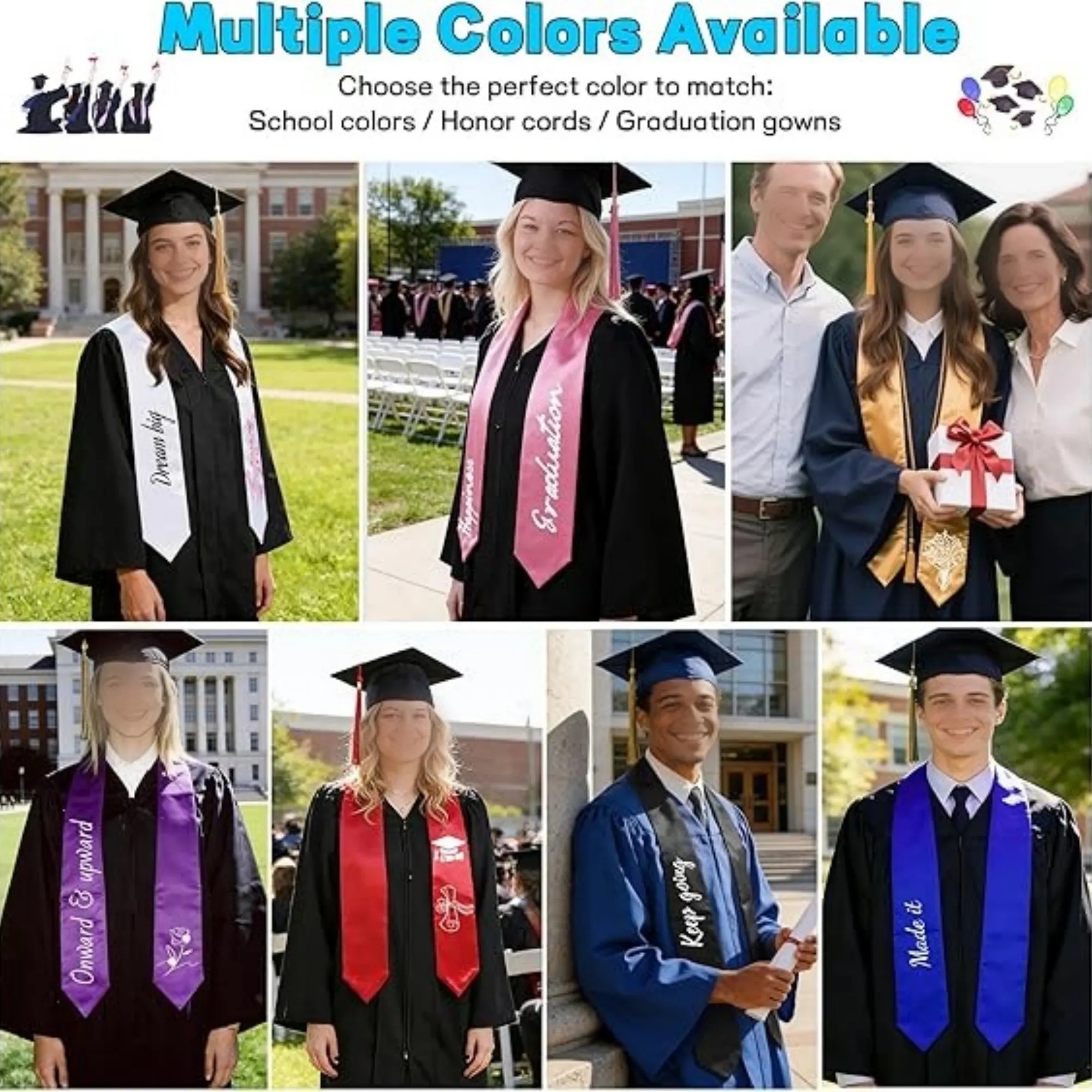 Mall Unisex Adult Plain Graduation Stole 41