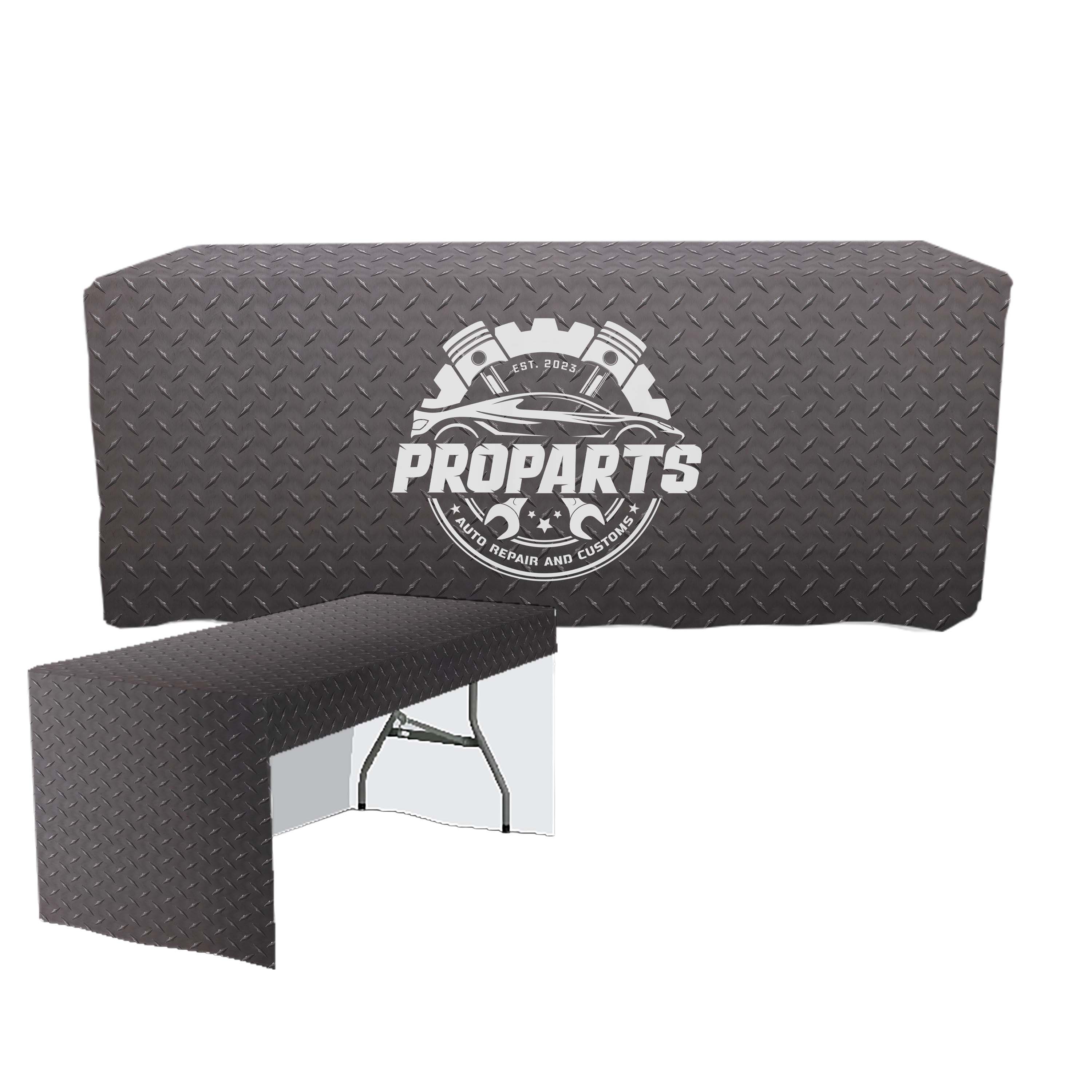 6 ft. 3 Sided Fitted PolyKnit Table Cover (Dye Sub Full Cloth) 3