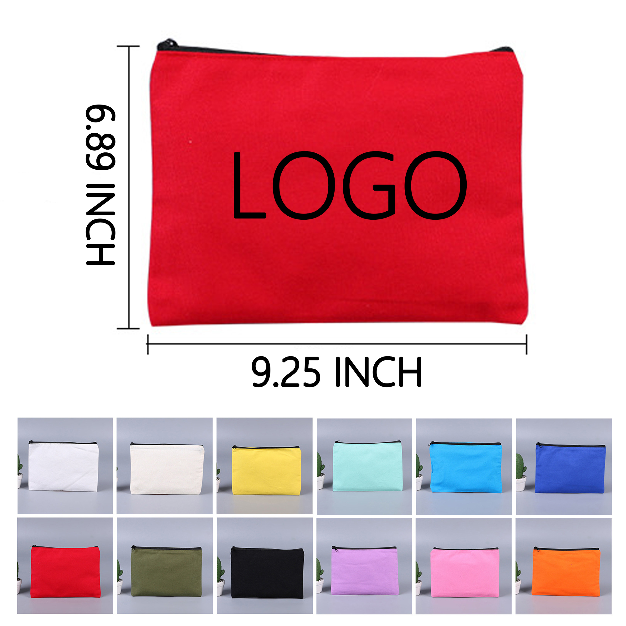Multi purpose Canvas Bag Zipper Cosmetic Pouch 4