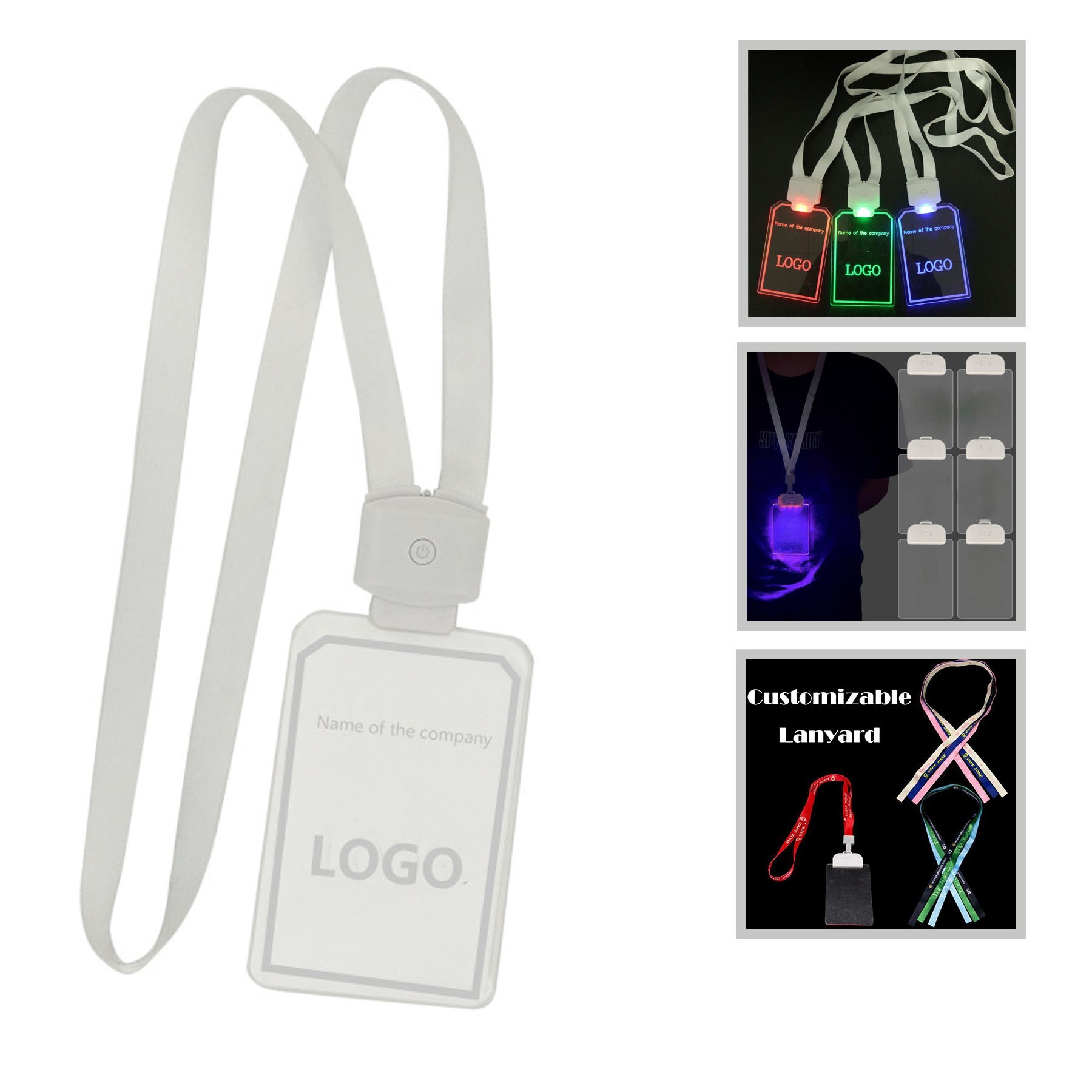 Light-Up Acrylic Name Badge with Custom Lanyard