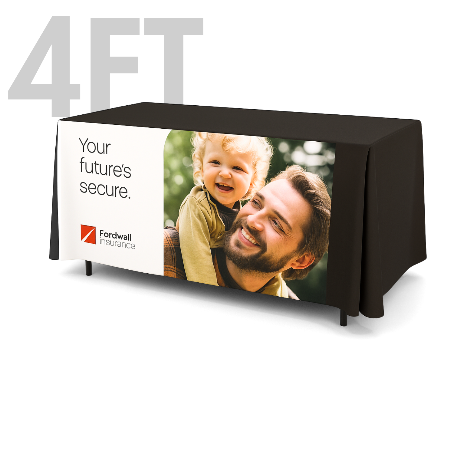 4' Fitted Table Cover, Full-Color Front Panel 108