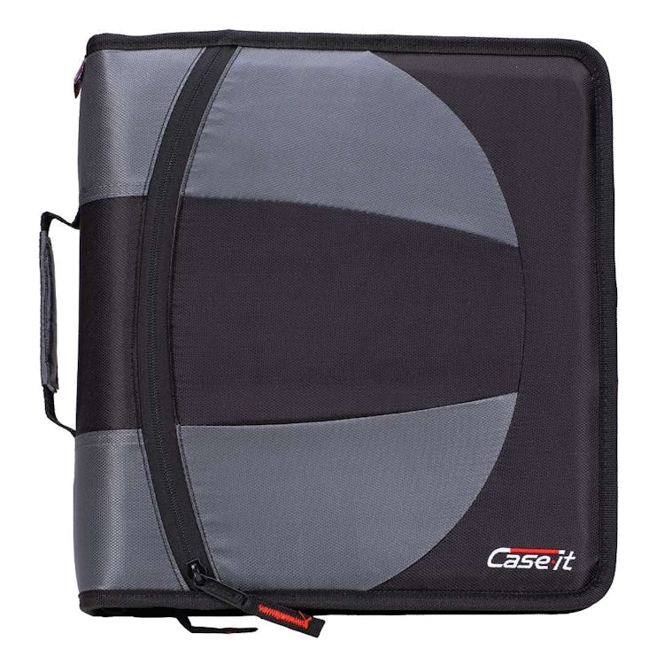 Case-It Dual Zipper Binders - Jet Black 3" 3