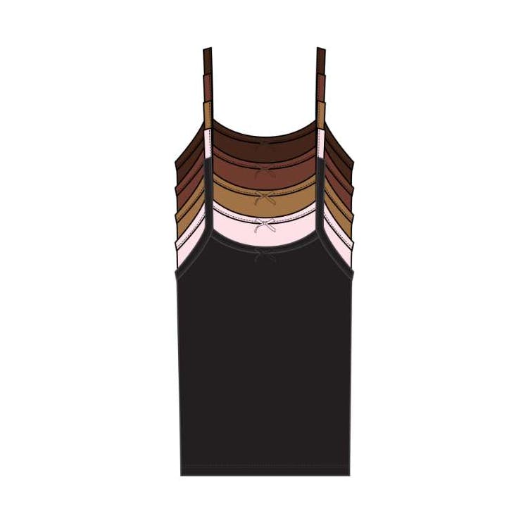 Girls' 5-Pack Camisoles - Assorted Colors Size 4-16