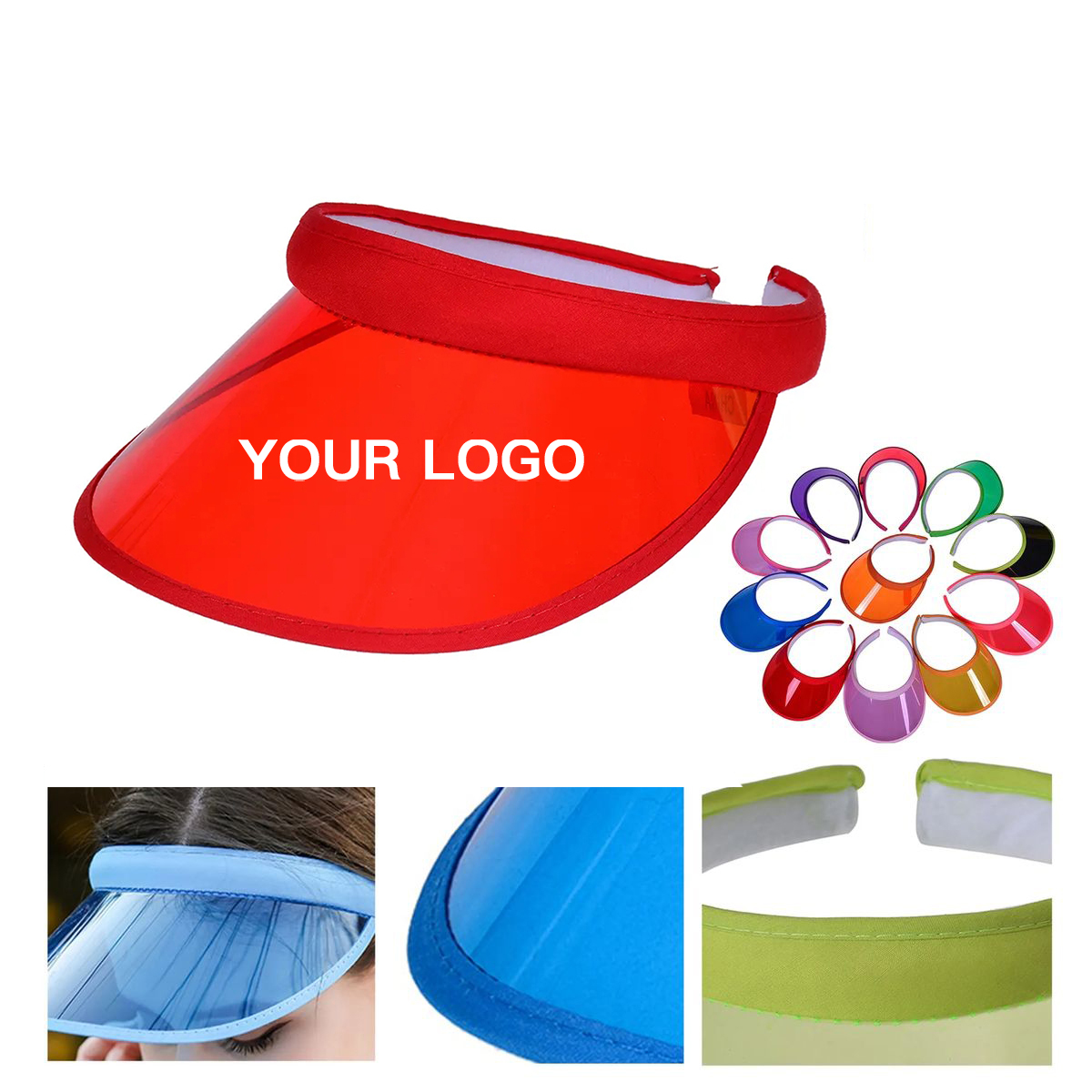 Clear PVC Visor With Wide Brim For Sun Protection