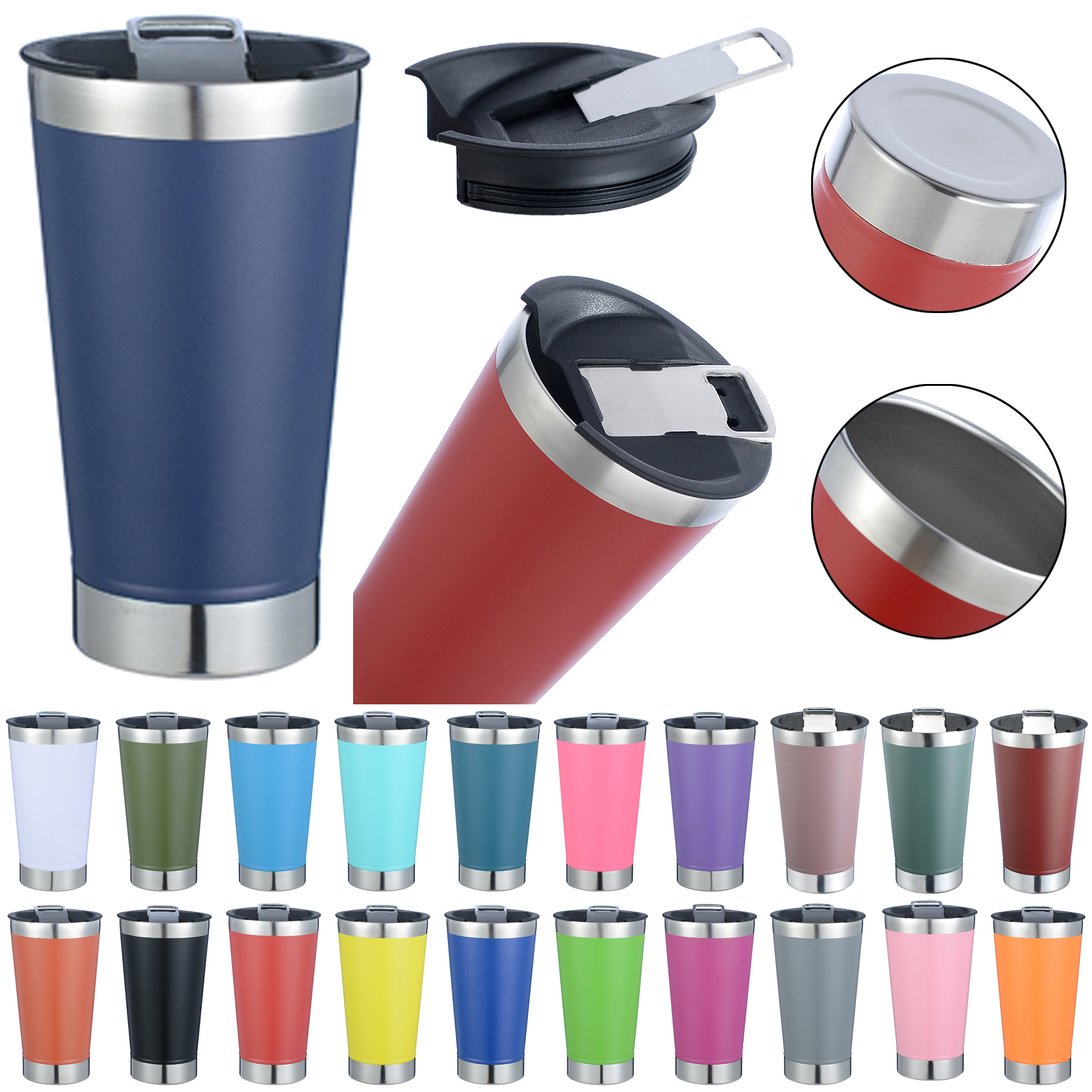 Stainless Steel Travel Mug with Beer Opener 6
