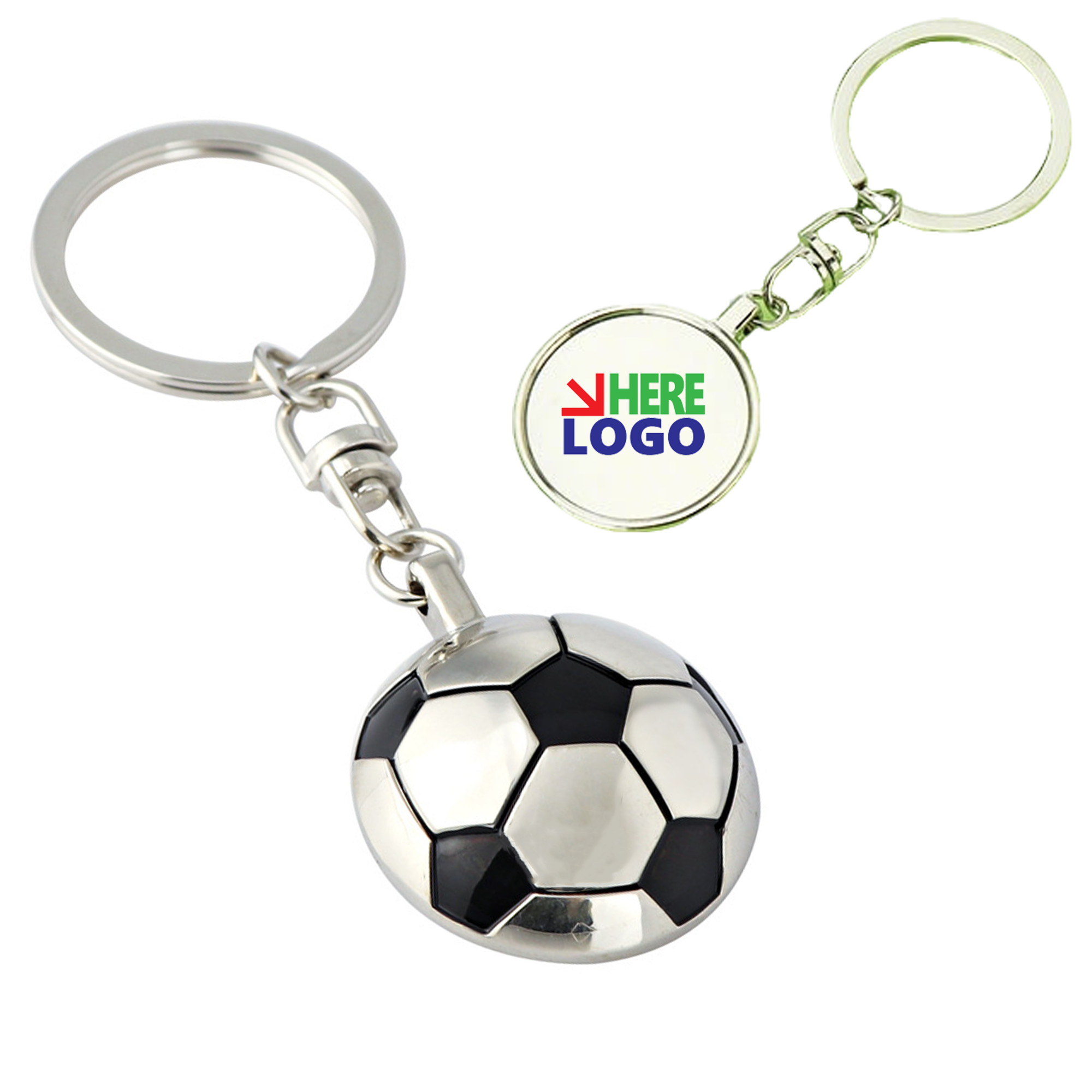 Soccer Ball Shaped Customized Sports Fan Dedicated Souvenir Keychain