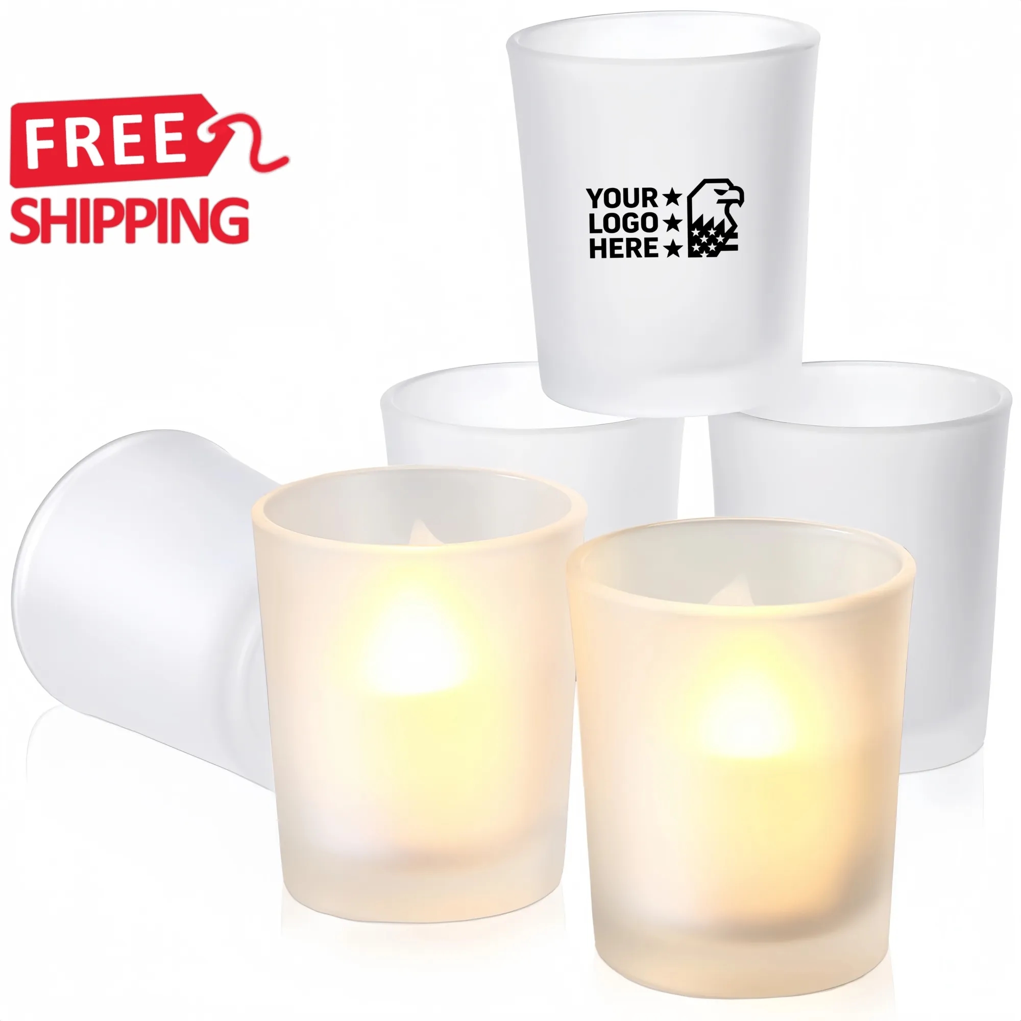 Frosted Glass Votive Candle Holder Table Decor
