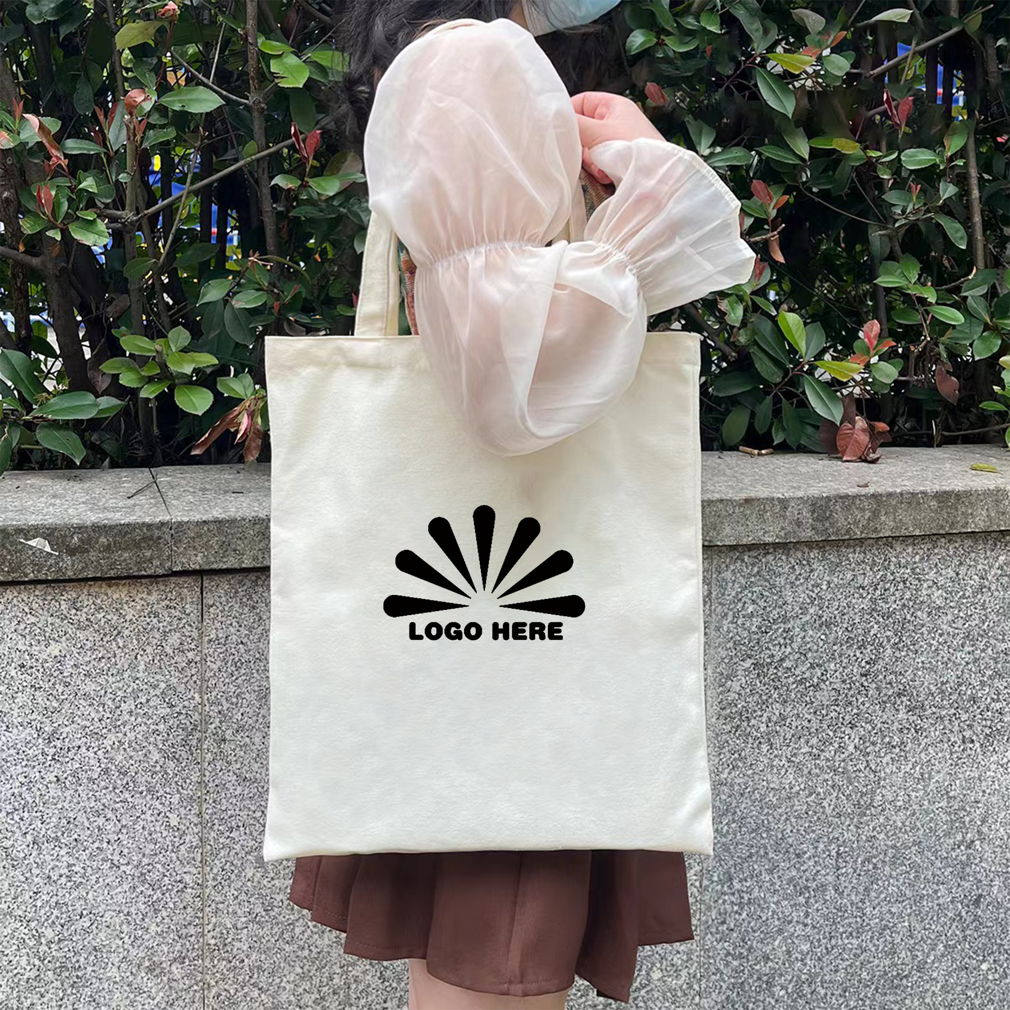 Blank Canvas Handbag With Customizable Logo 4