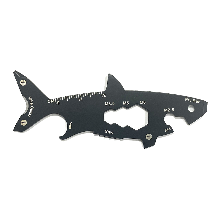 GearCard 15-in-1 Shark-Shaped Multi-Tool Card – Stainless Steel Wallet EDC Gadget 2