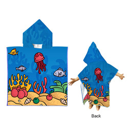Free Shipping Full Color 250gsm Microfiber Children Hooded Towel - 24 x 48