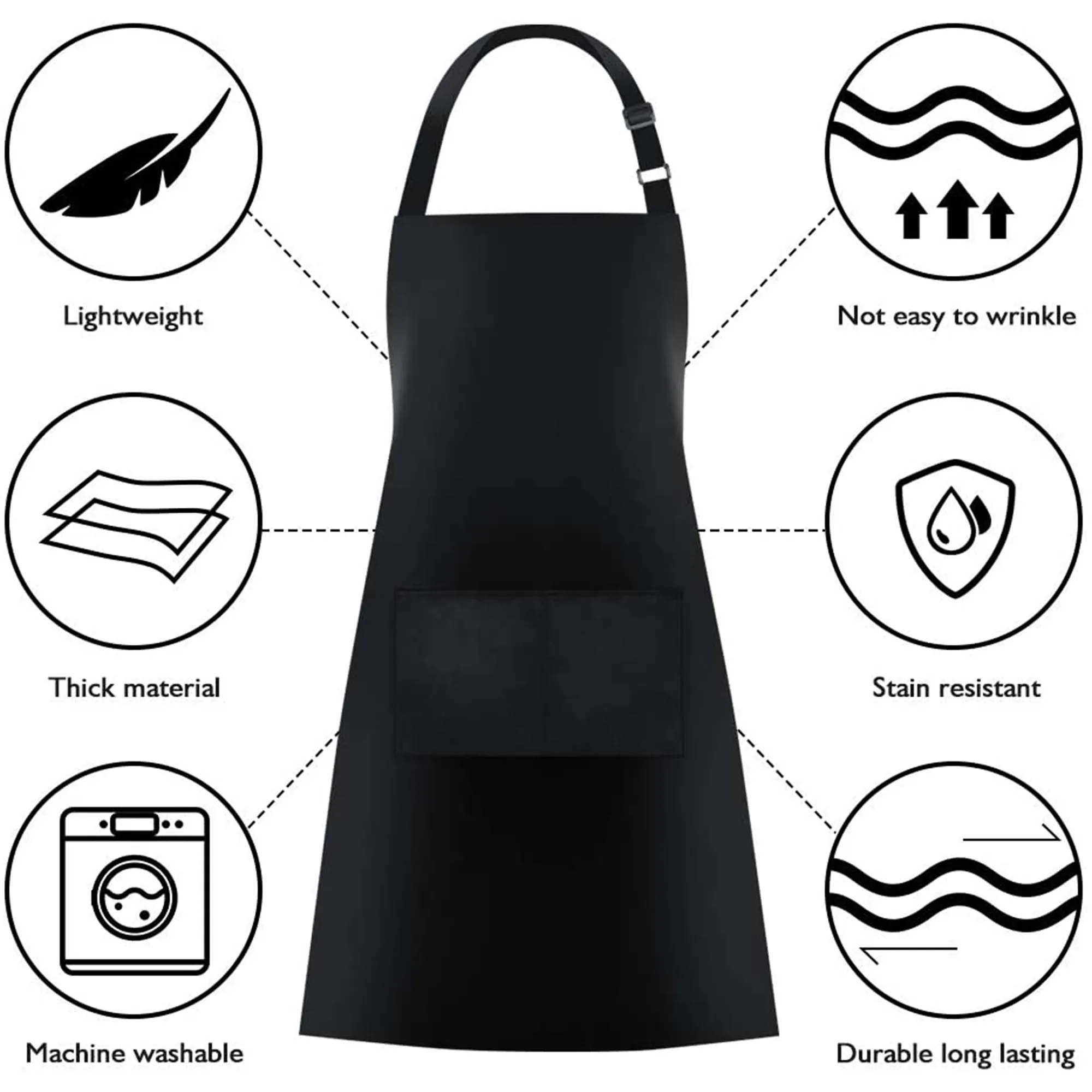 Full Color Waterproof Large Bib Apron 9
