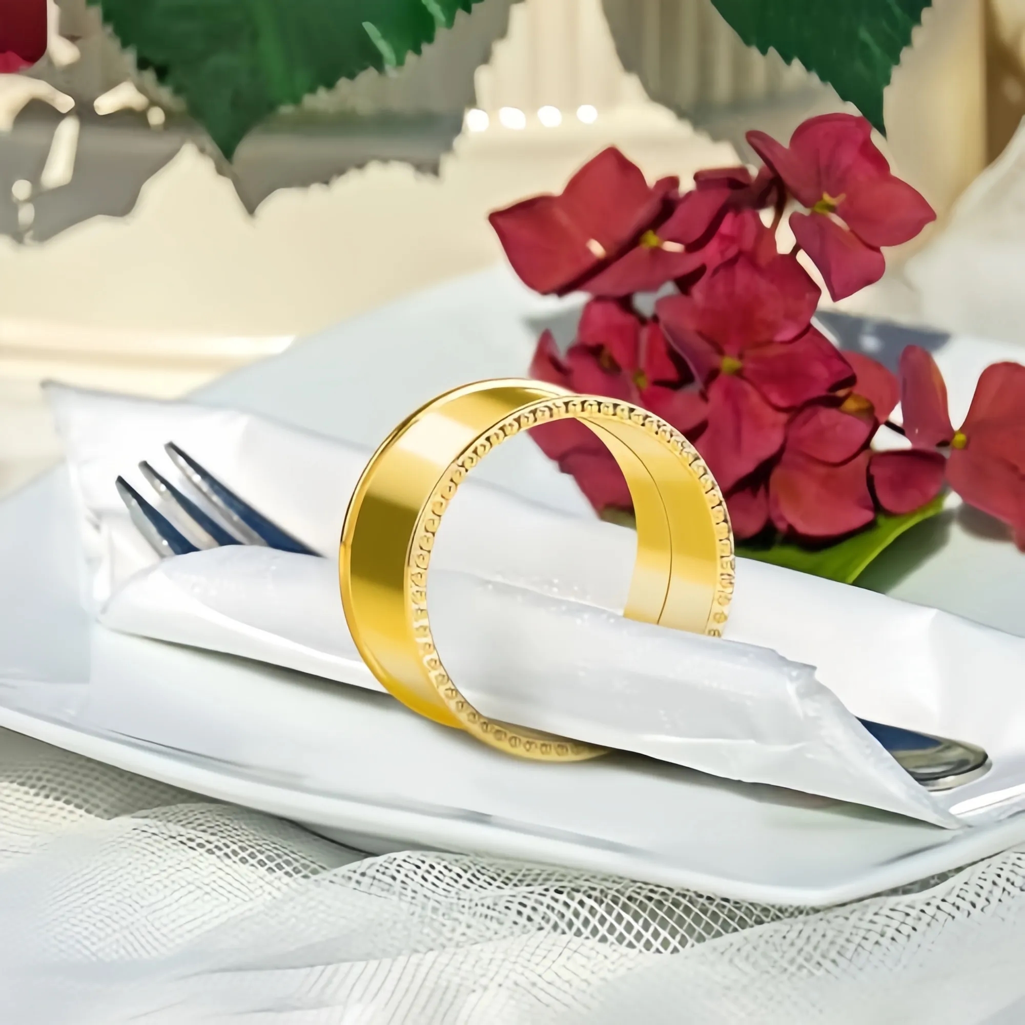 Metal Napkin Rings Table Decor Set 19