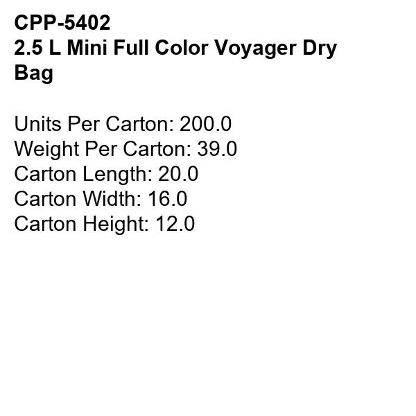 2.5 L Mini Full Color Voyager Dry Bag 3