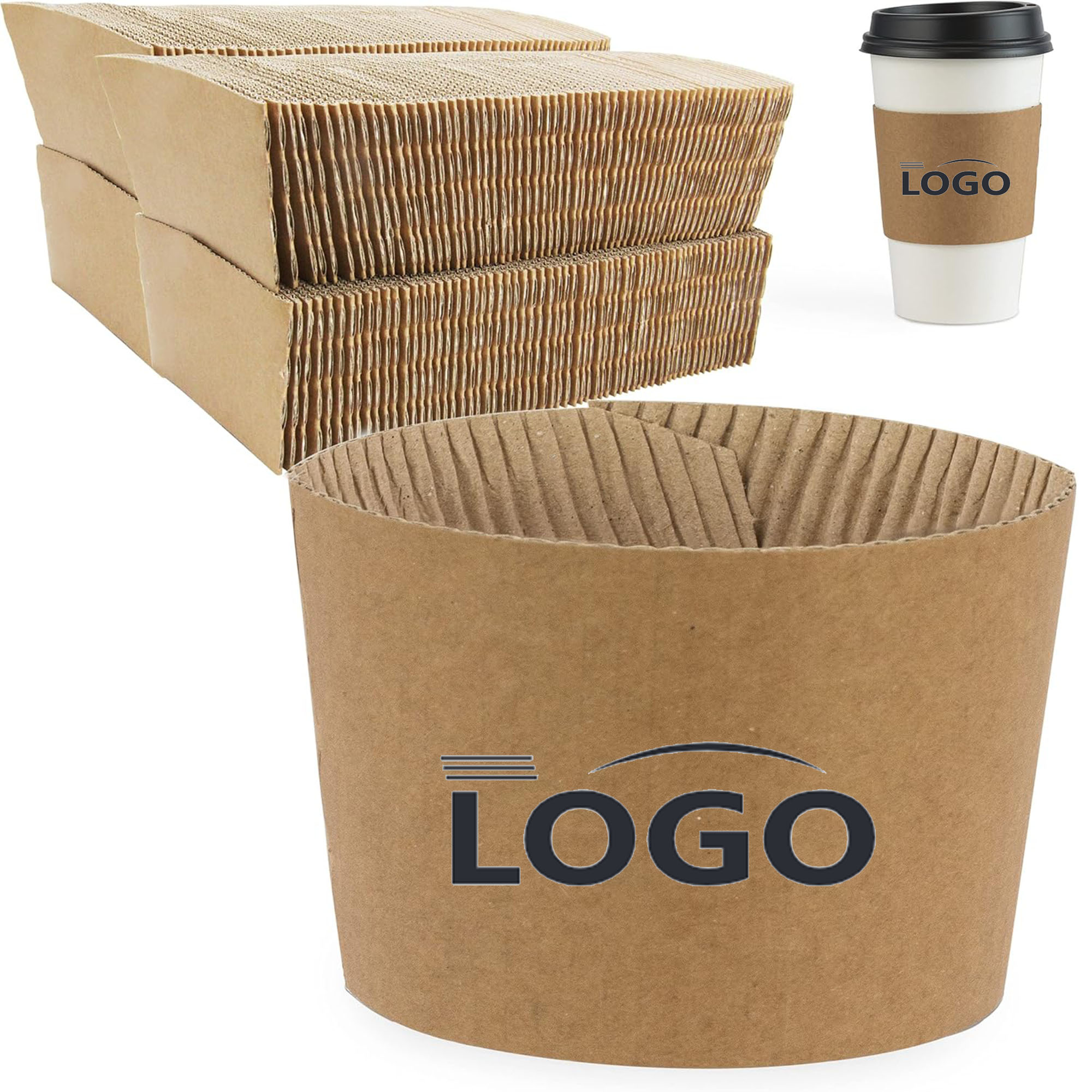 Coffee Cup Sleeves Disposable Double-wall Paper Hot Cold 5