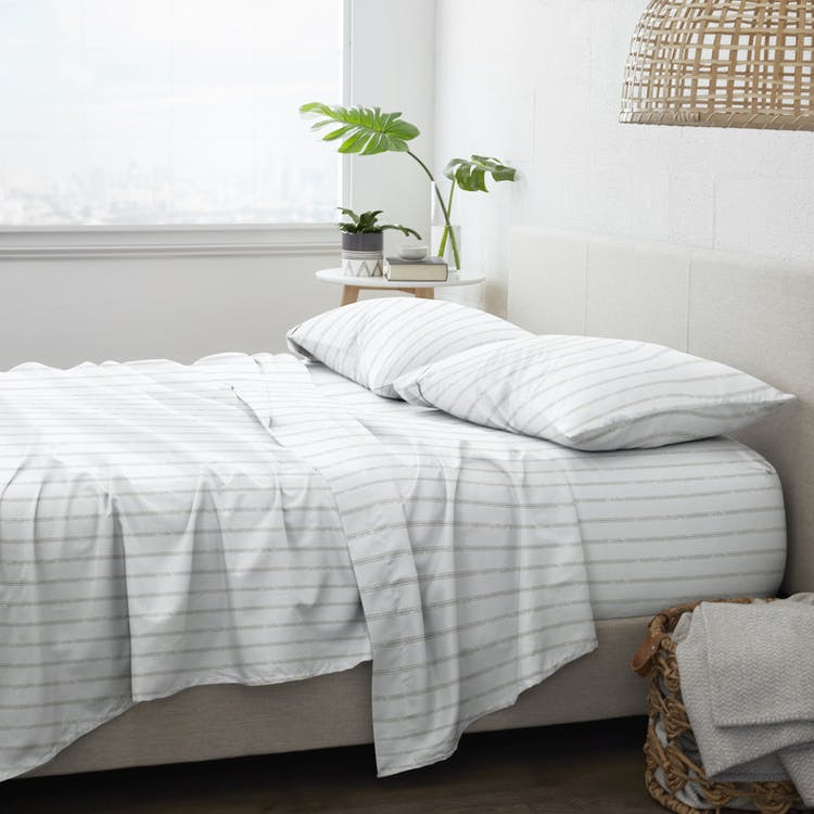 Premium Bed Sheets - Gray Distressed Cali King 4 Set 2