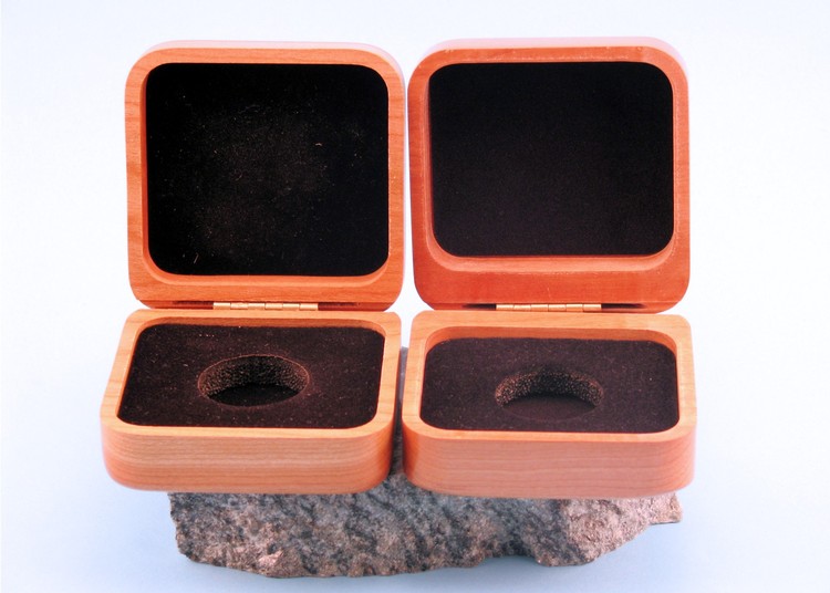 Wood Coin Box, 3" x 3"x 1.5" - Thumbnail 2