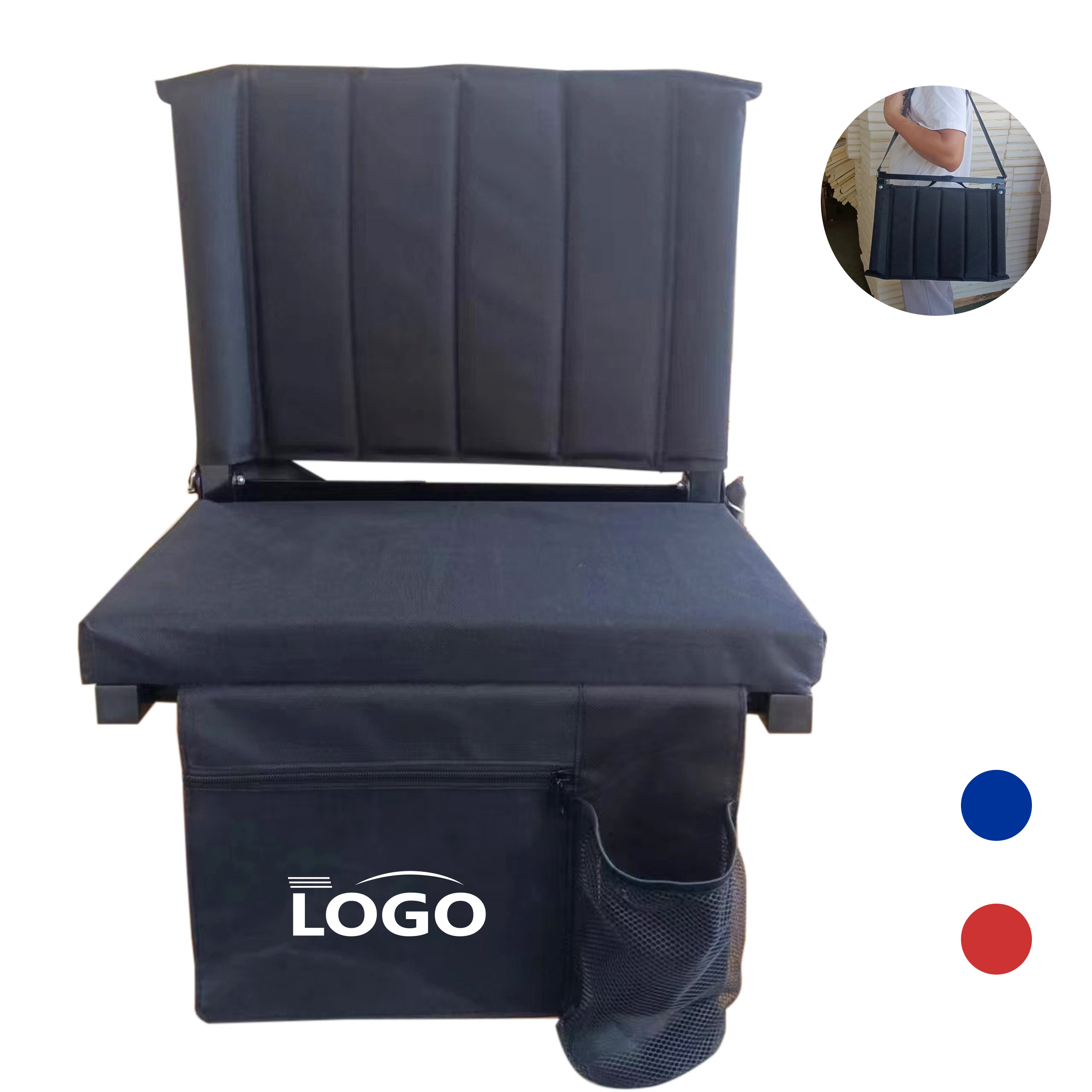 Portable Folding Stadium Chair with Backrest