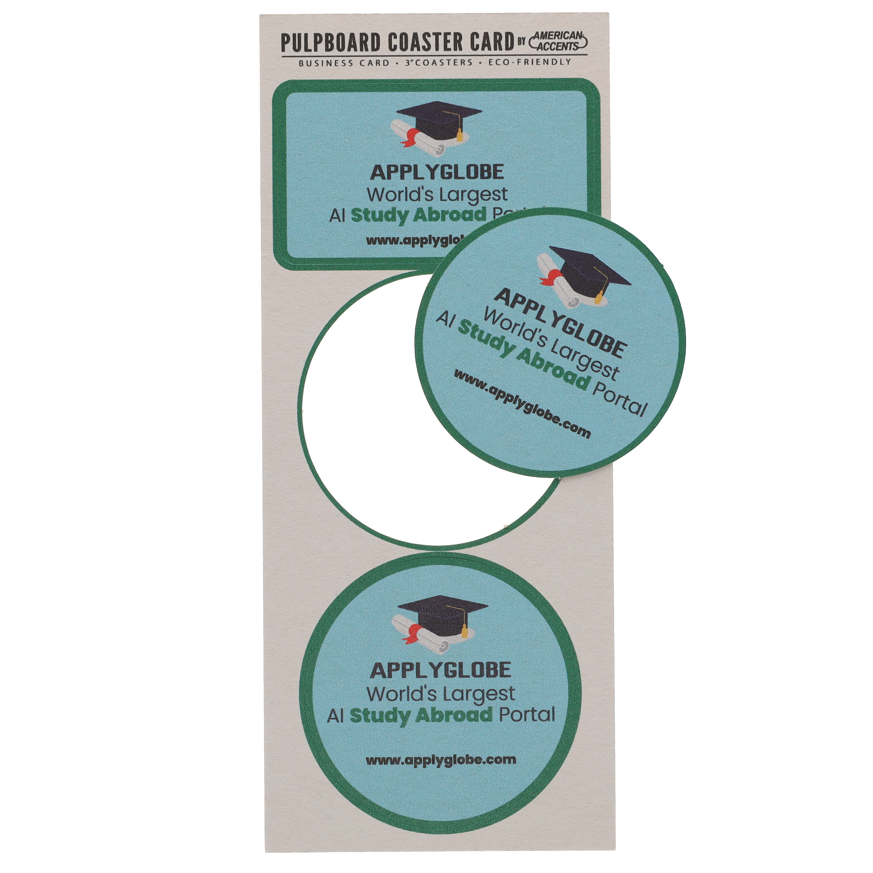 Coaster Card Pulpboard 35 pt 1/2 Size Card 3.875" x 9.250" Digital Print 4
