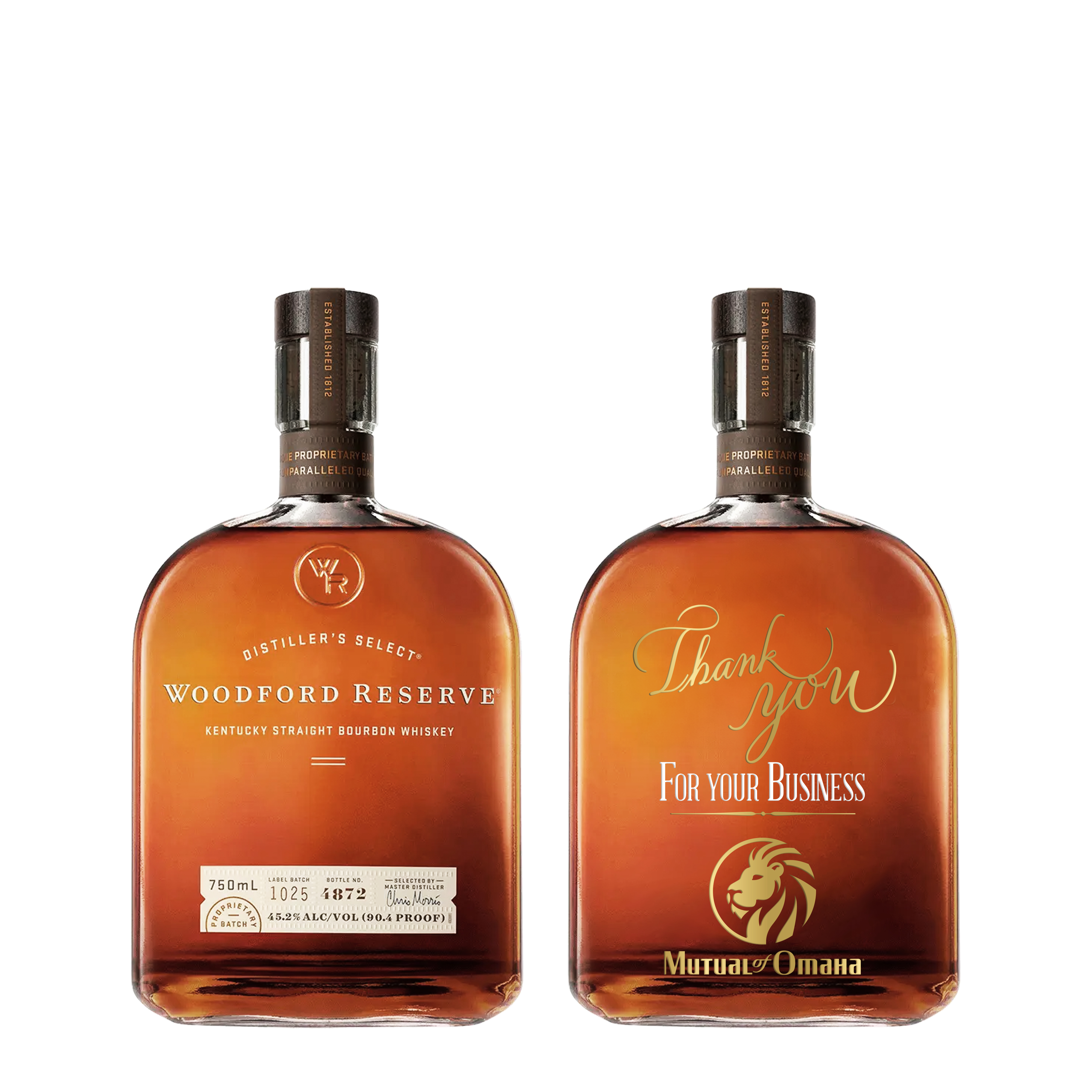 Etched Woodford Reserve Bourbon Liquor Bottle 13