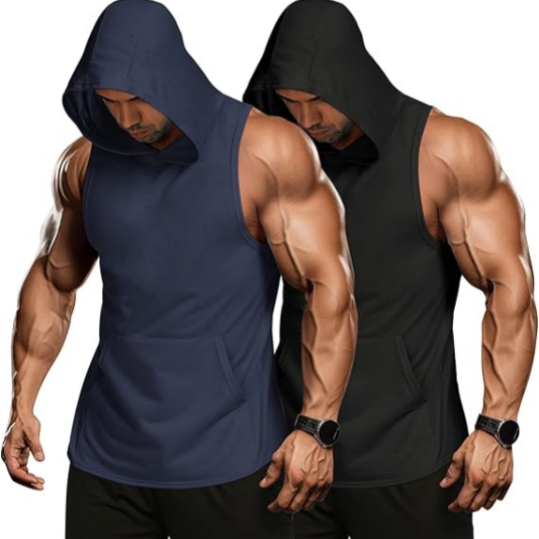 Workout Hoodie Muscle Fitting Sleeveless Shirt 9
