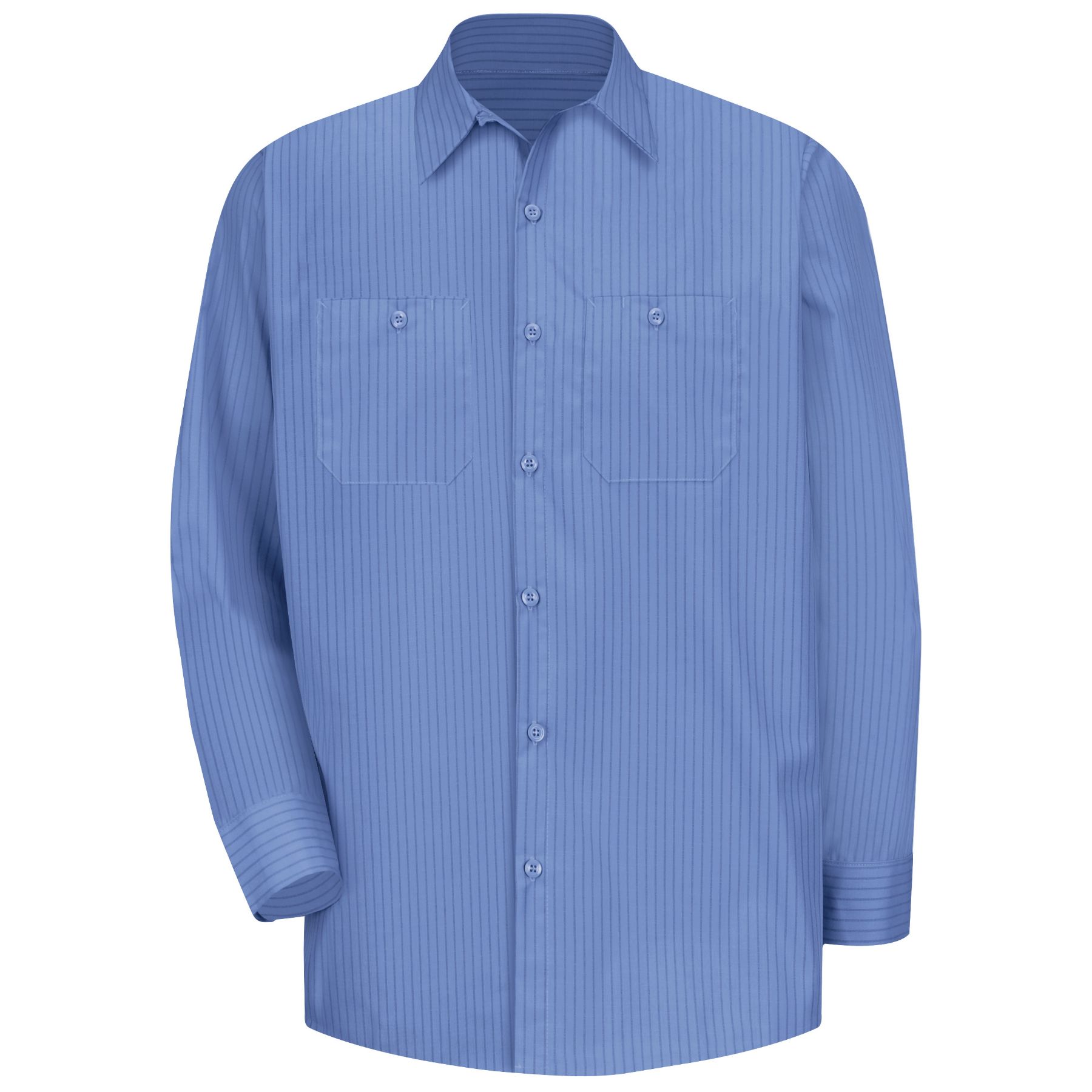 Red Kap Men's Long Sleeve Industrial Stripe Work Shirt