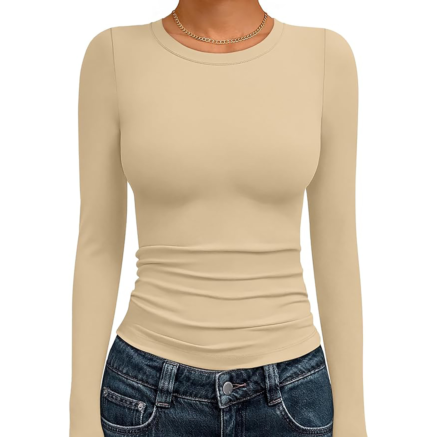 Women's Basic Round Neck Crop Top 81