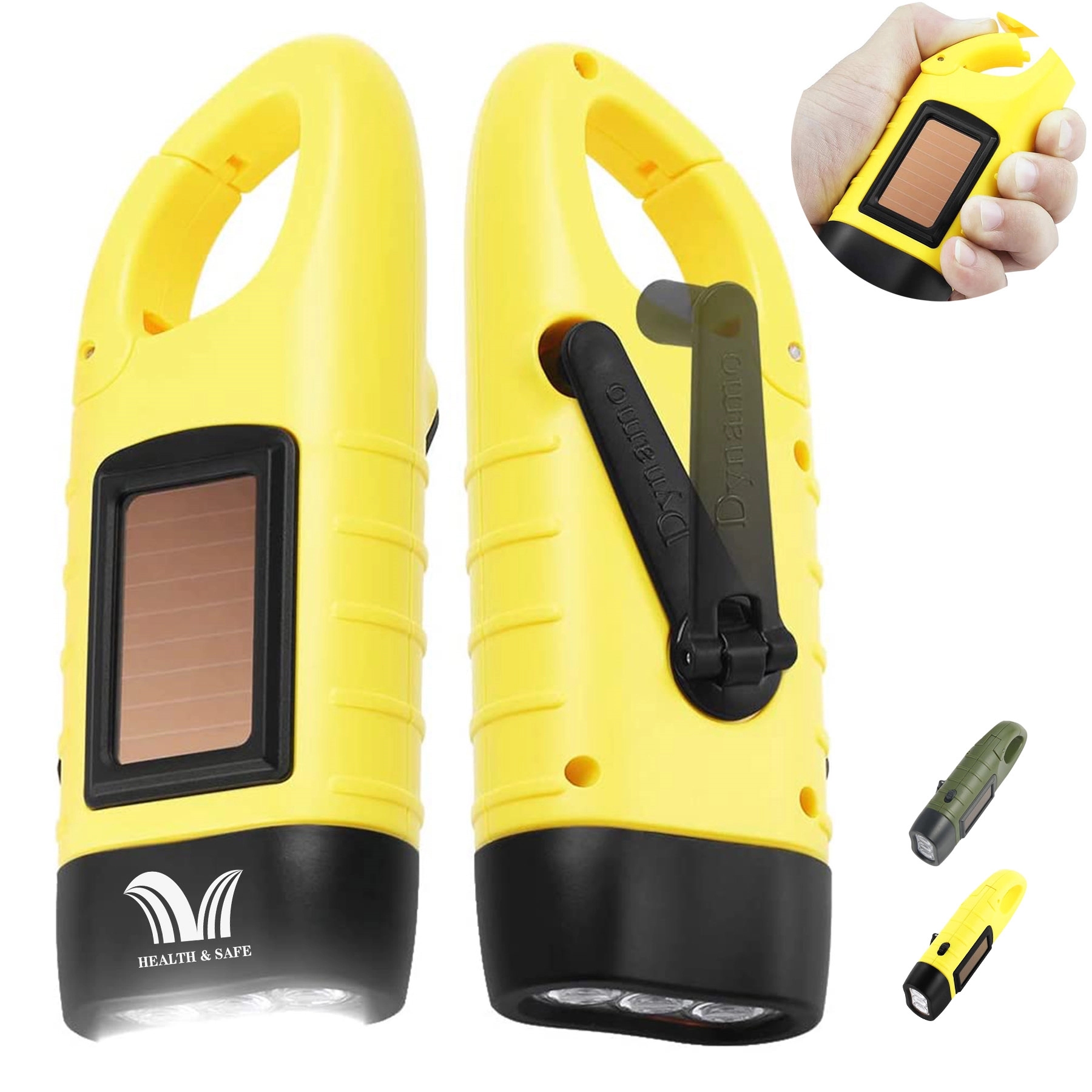 Hand Crank Solar LED Flashlight