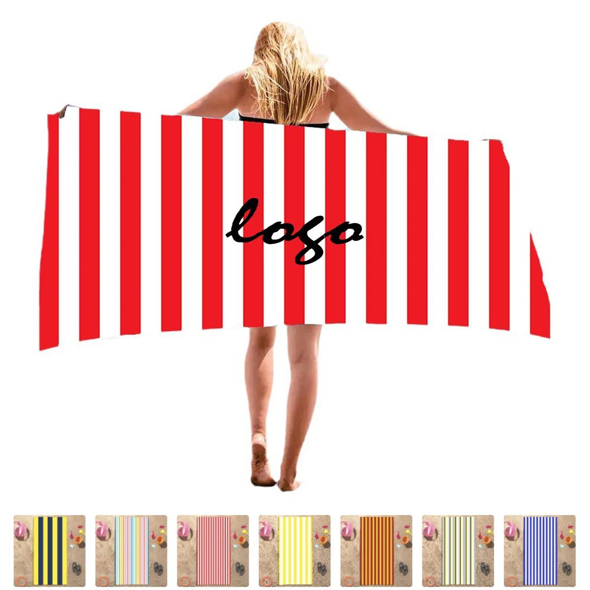 Microfiber Striped Beach Towel