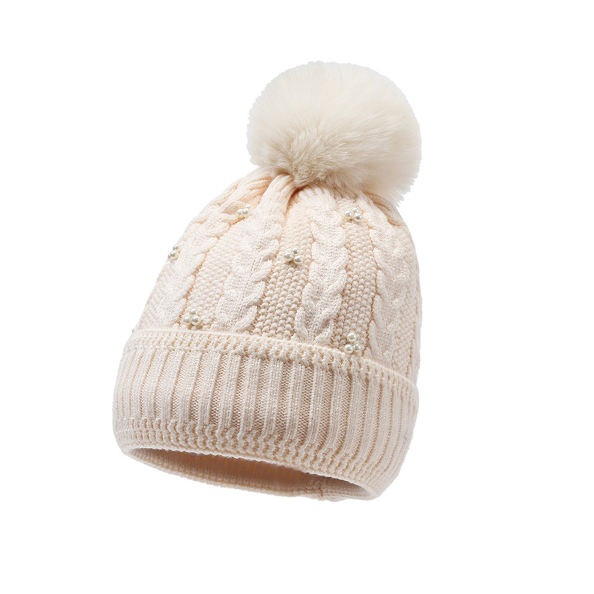 MOQ50 Women's Cold-Proof Knit Hat (Plush Balls) 14
