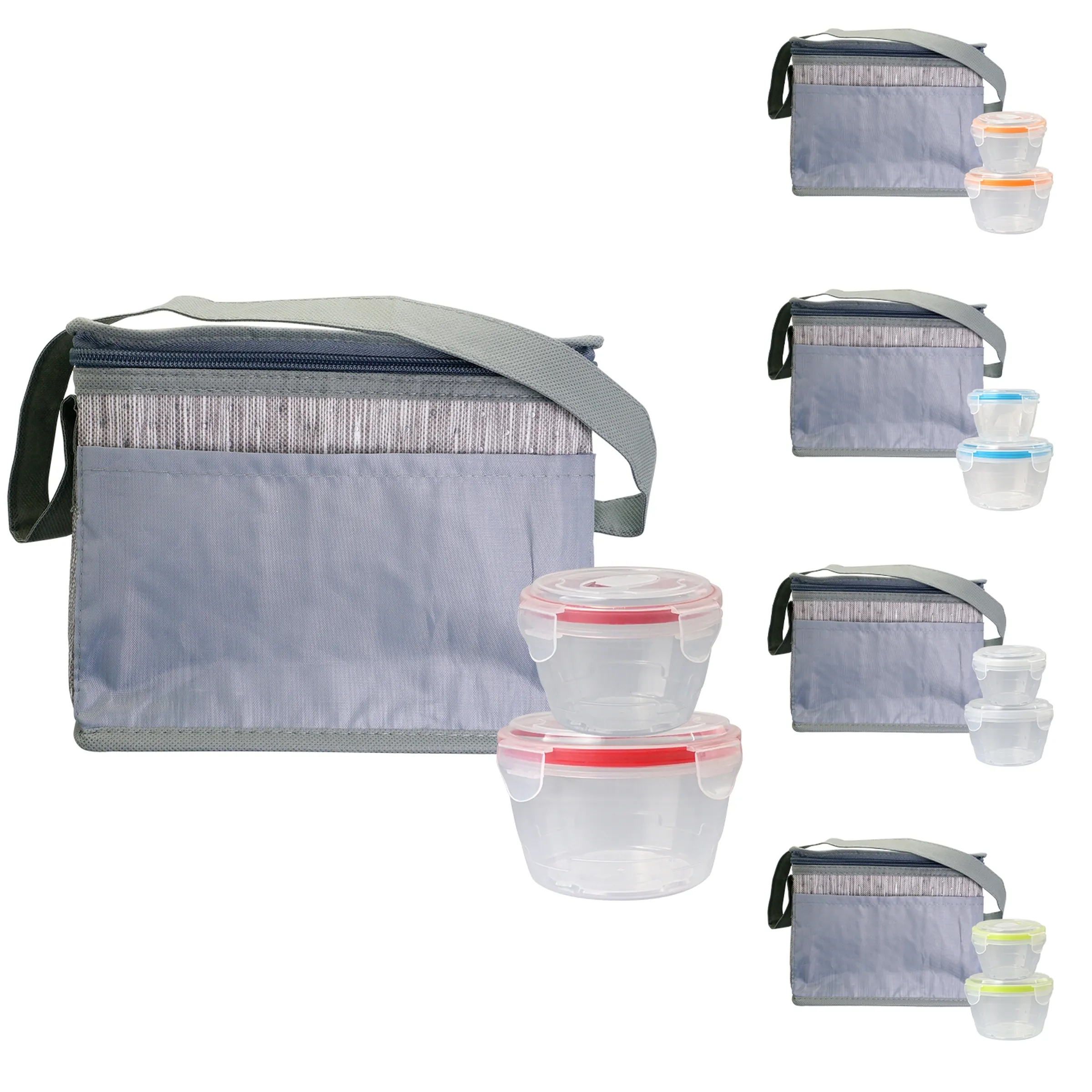 Nested Gray Graph Lunch Set 4