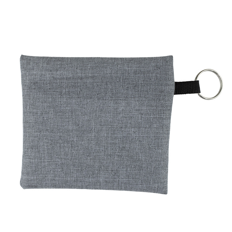 4-1/2" W x 4-1/2" H "CAPRI" Heathered Gray Zipper Pouch 22