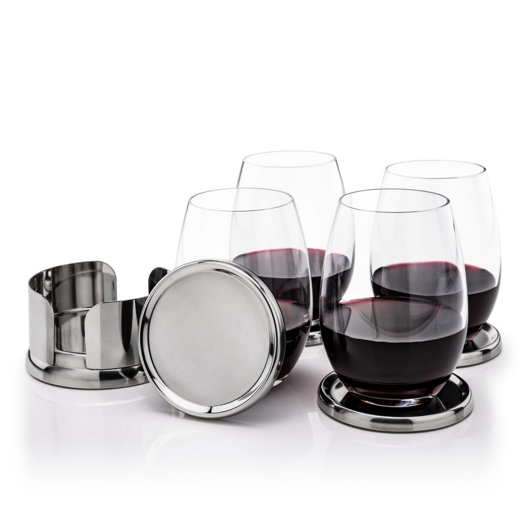 Baldoni Coasters & Carlita Stemless Wine Set - Thumbnail 2