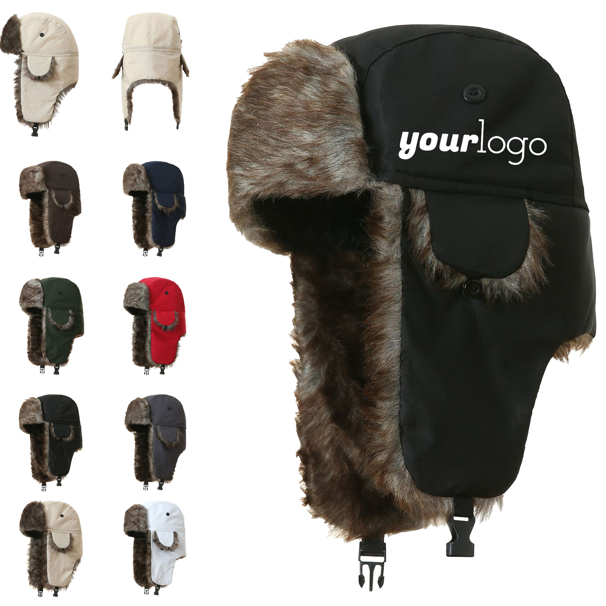 Water-Resistant Winter Trapper Hat with Faux Fur Lining 11