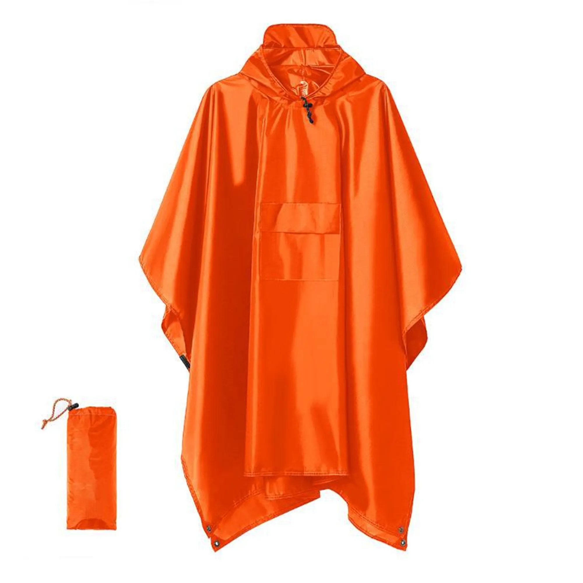 Drawstring Hooded Rain Poncho 19