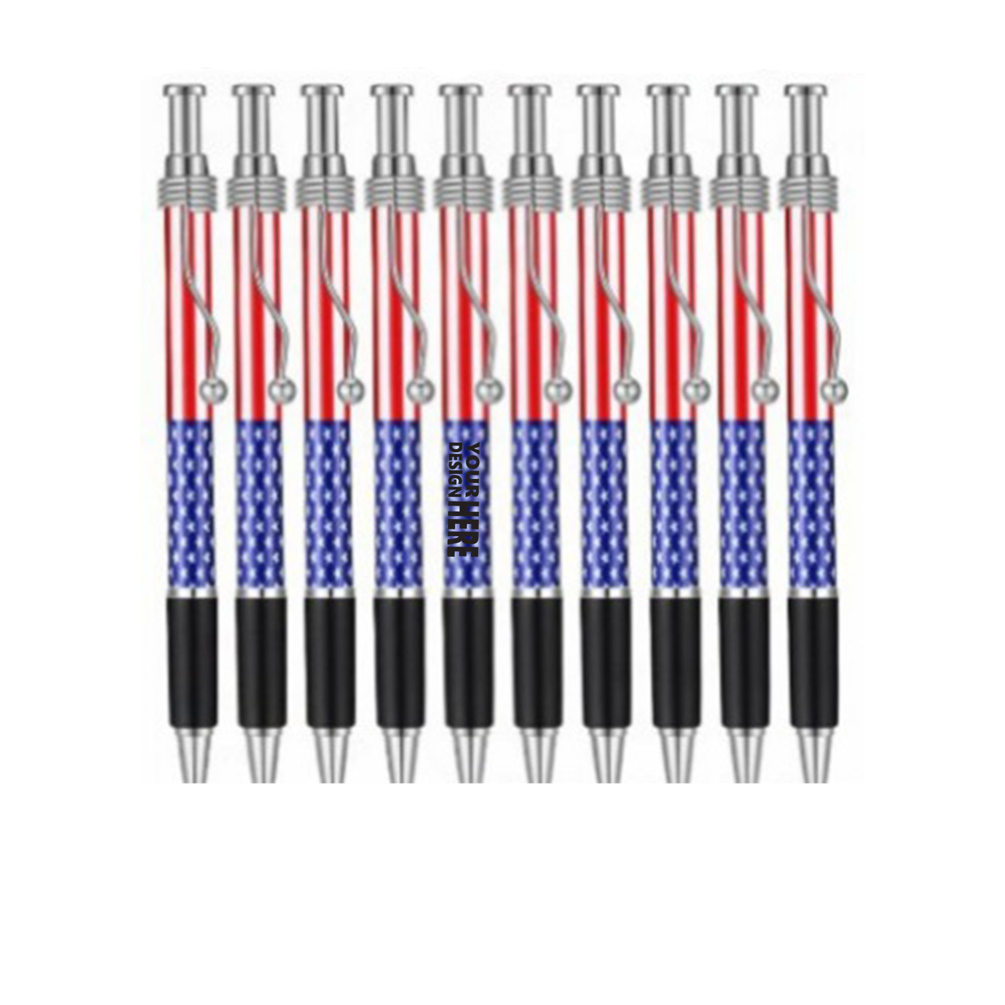 Click Ballpoint Pen With American Flag Pattern 3