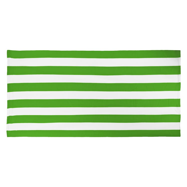 Cabana Stripe Microfiber Beach Towels - Lime Green 30' x 60" 3