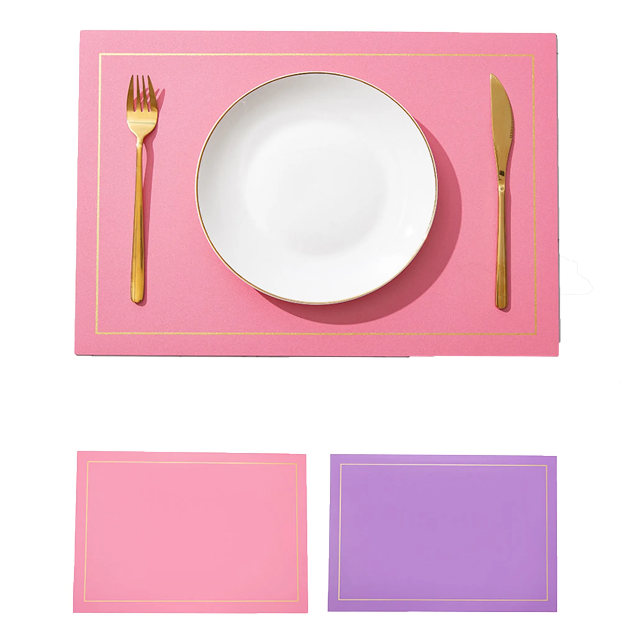 Square Leather Dining Mat 33