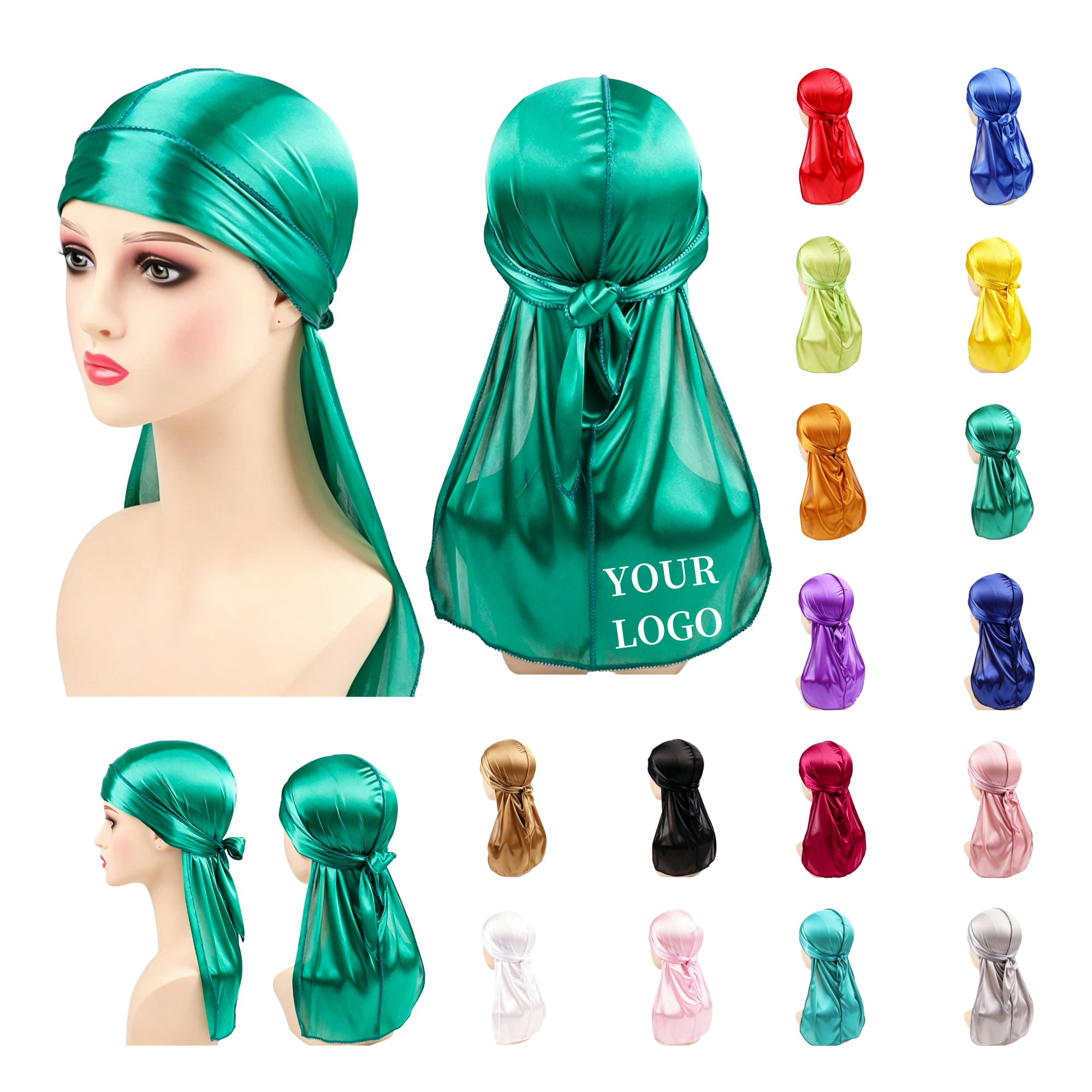 Silk Durag Hat Long Tail Pirate Streetwear 3